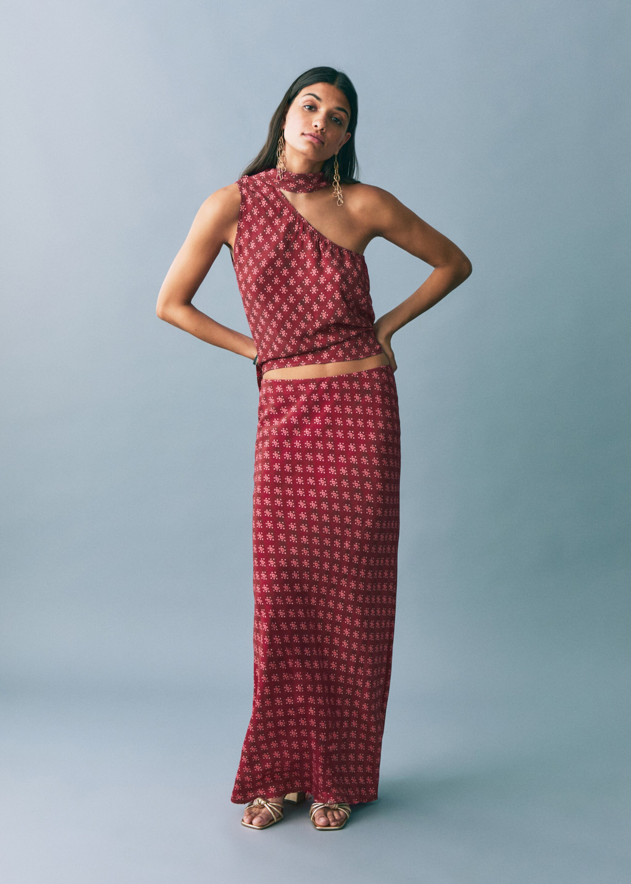 Printed long skirt - General plane