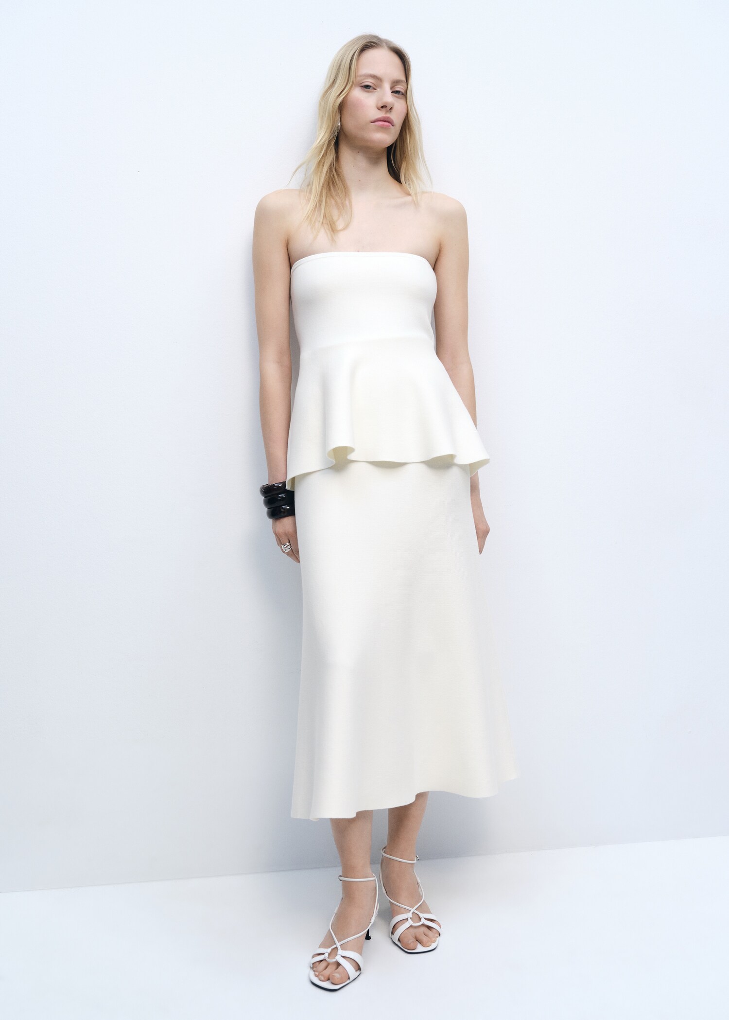 Top punto fino peplum - Plano general
