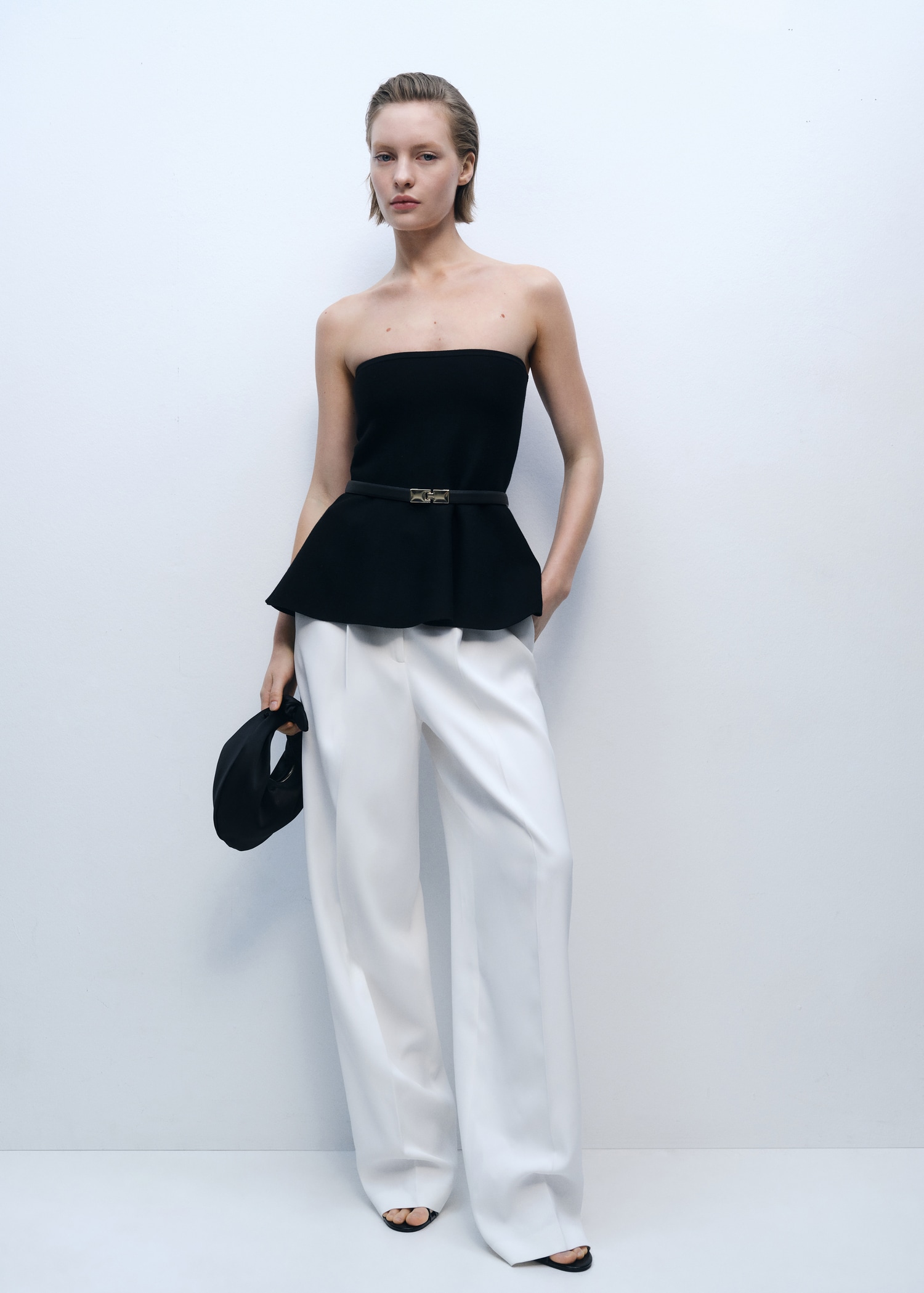 Fine-knit peplum top - General plane