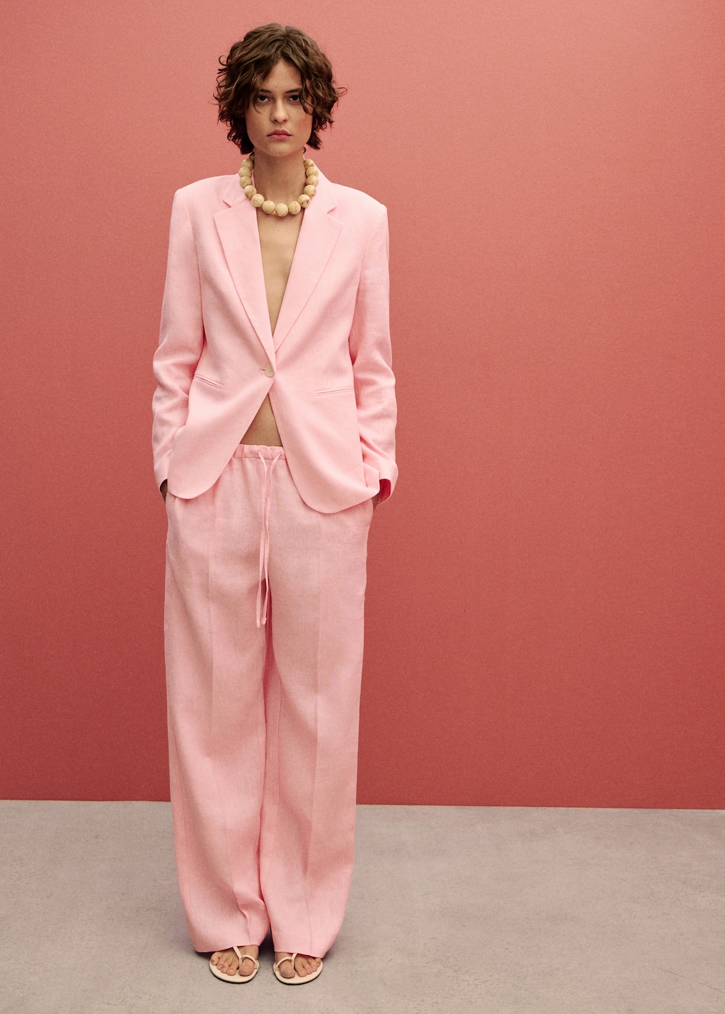 Mango Linen suit blazer thumbnail