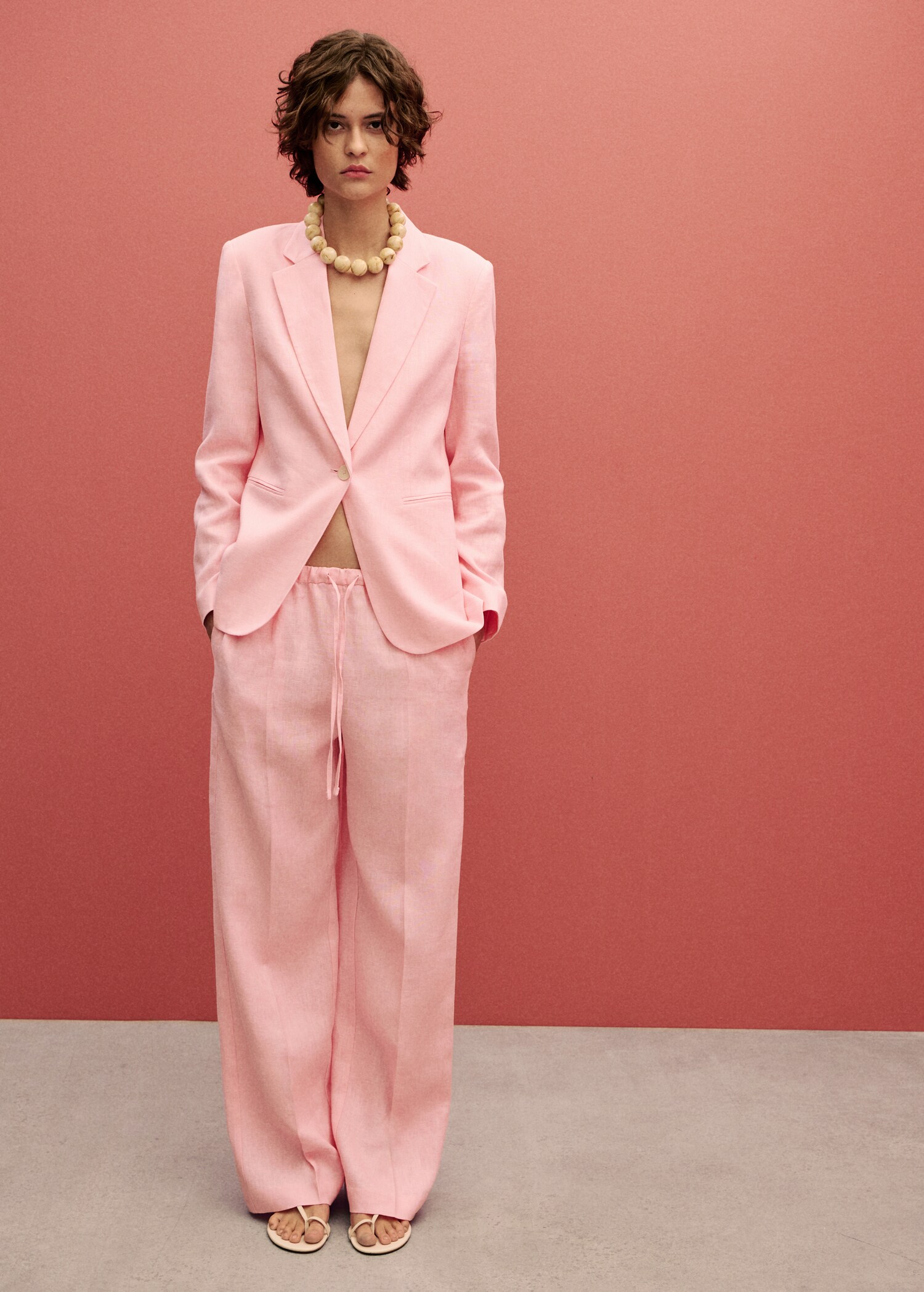 Linen suit blazer - General plane