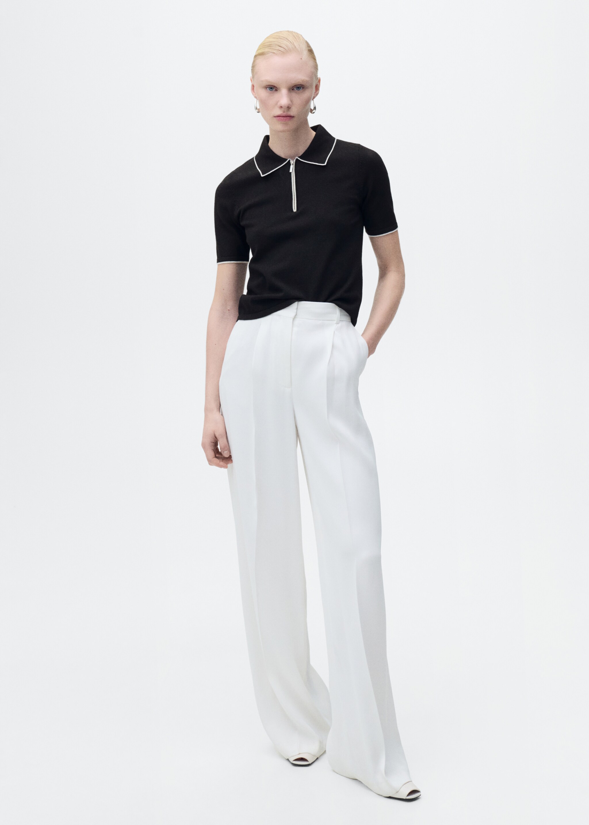 Polo-neck sweater with contrasting trims - General plane