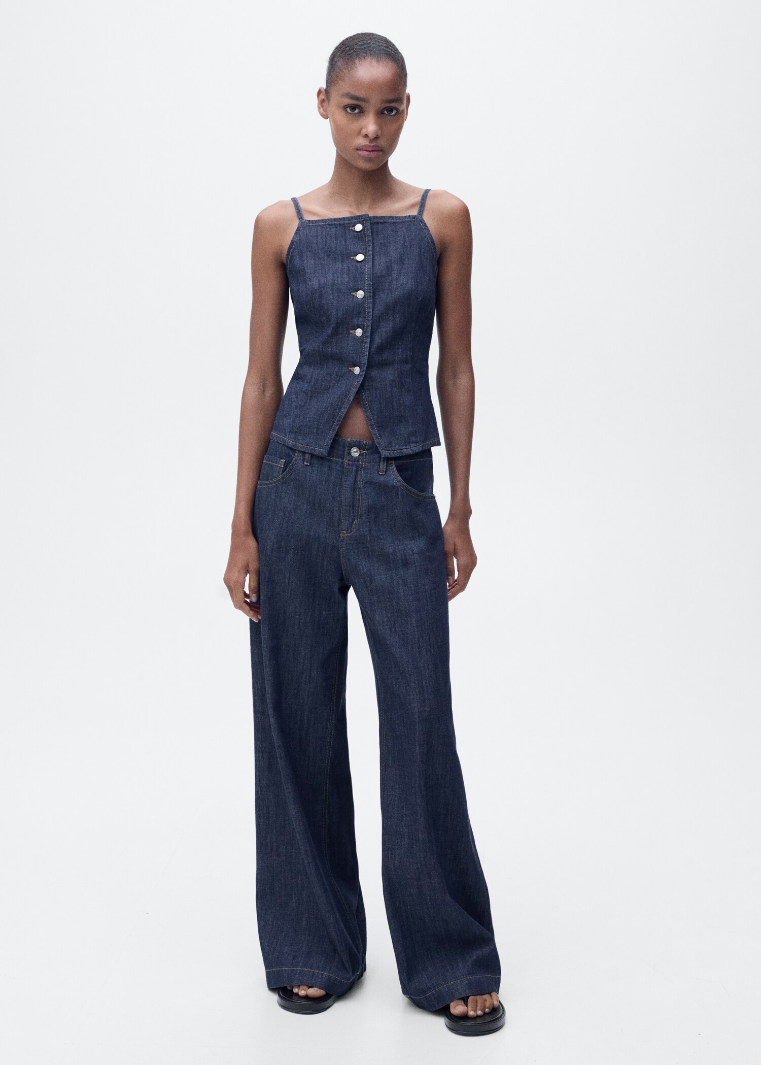 Top denim botones - Plano general