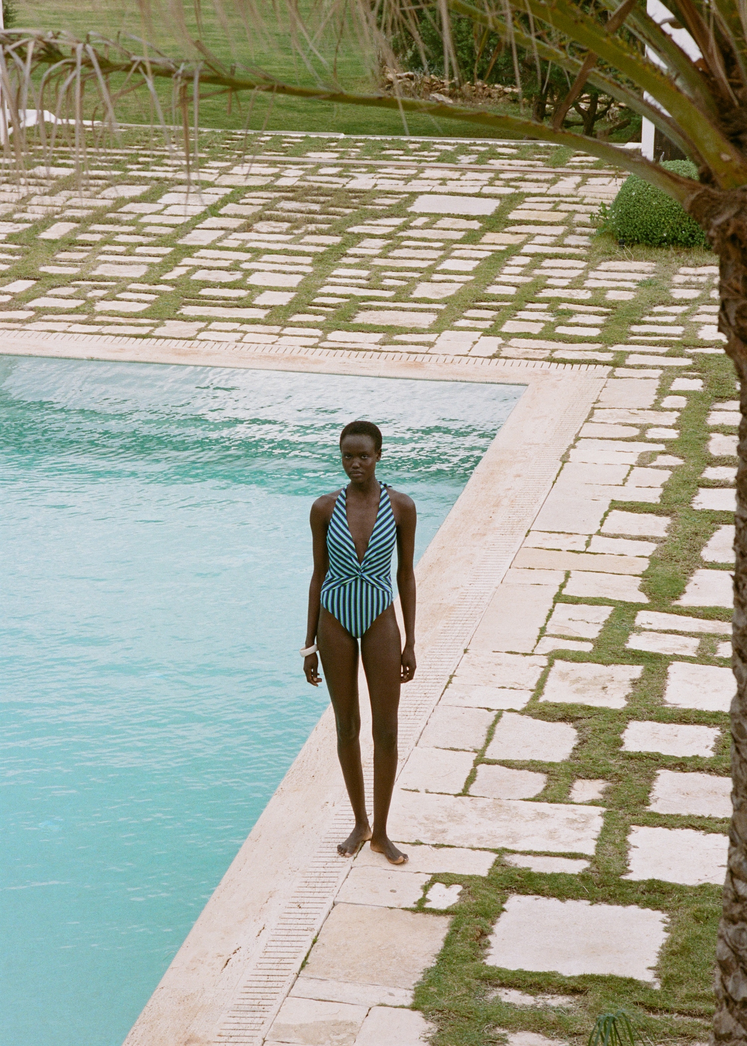 Blue Striped Halter Swimsuit J CREW ONE PIECE KEYHOLE STRIPE