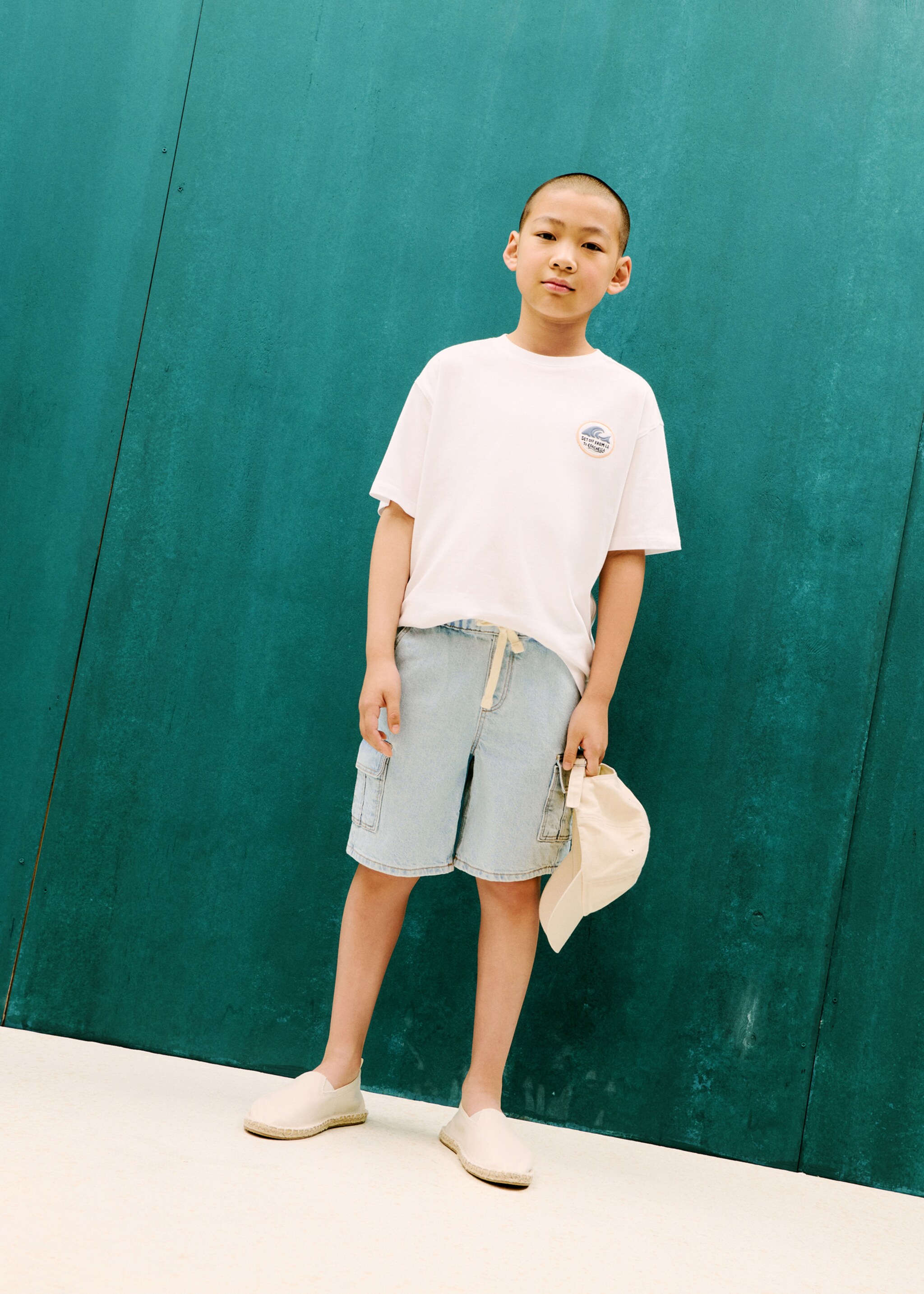 Denim cargo shorts - General plane
