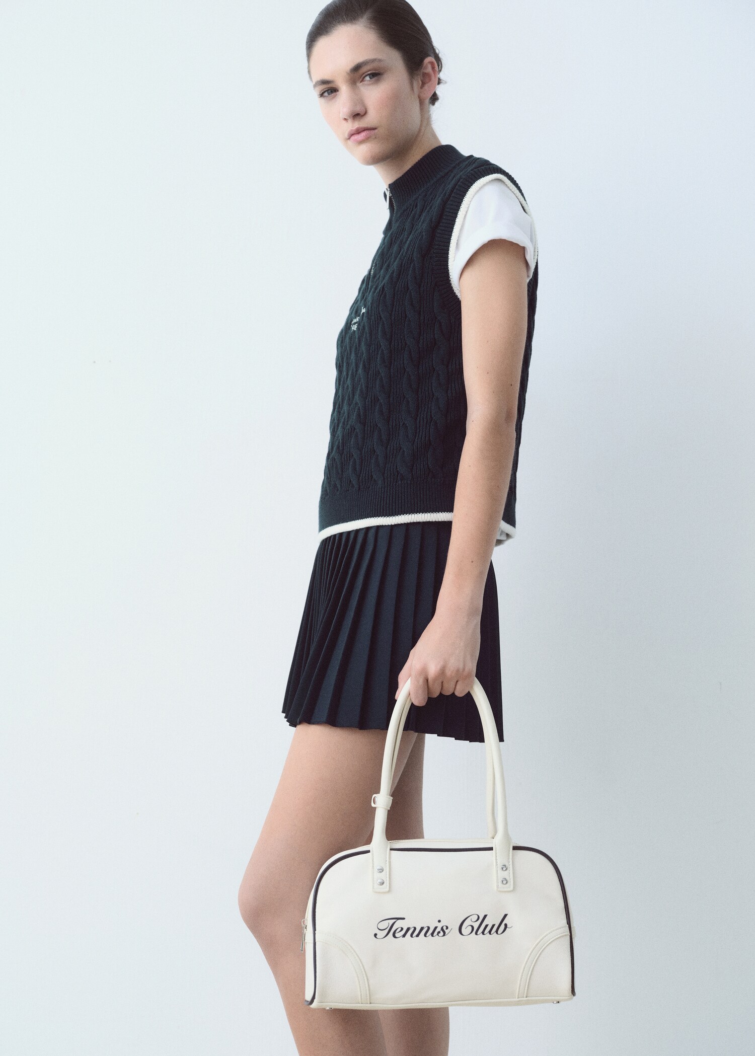 Bolso hombro mensaje estampado - Plano general