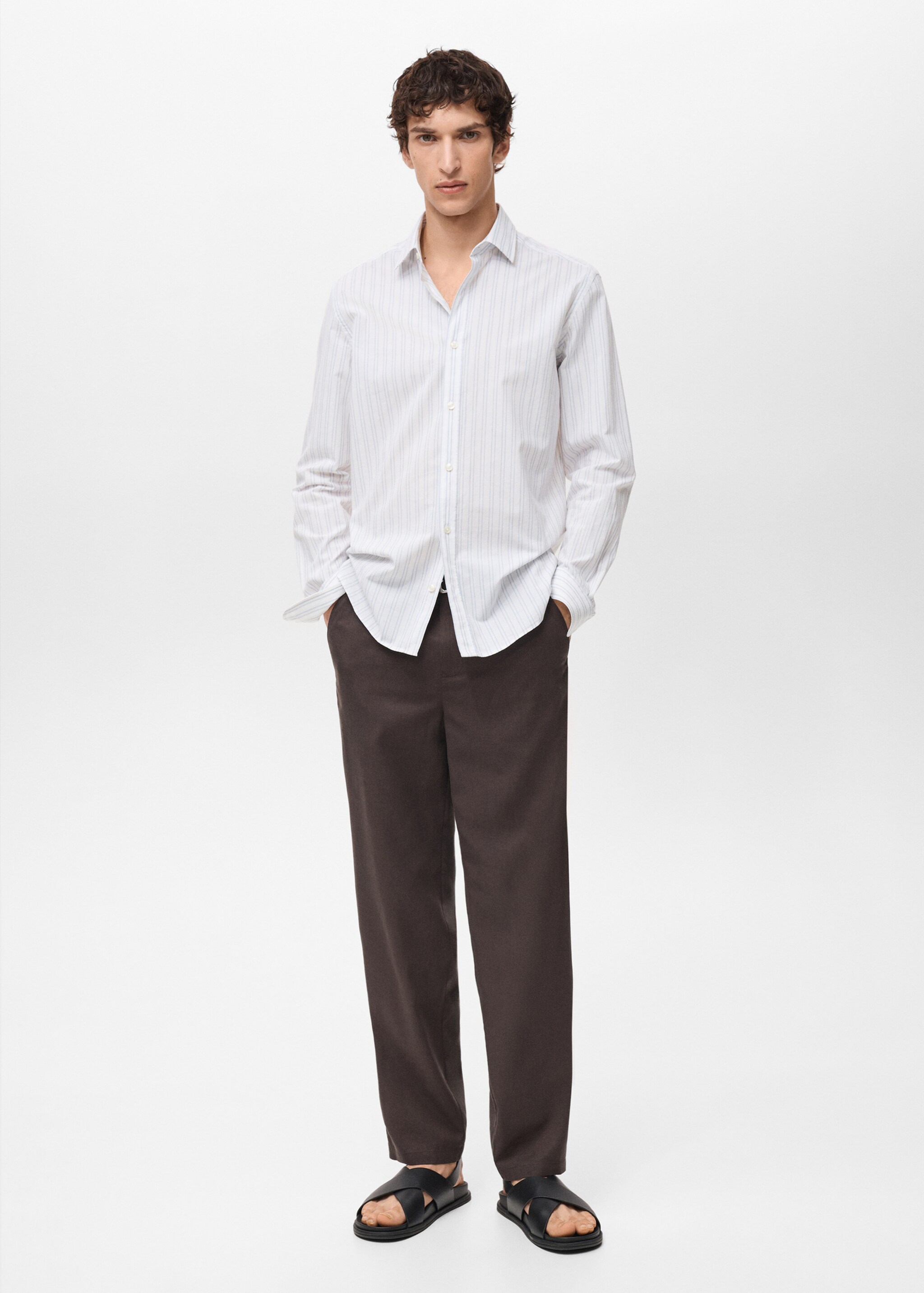 Chemise à rayures 100% coton coupe régulière - Plan général