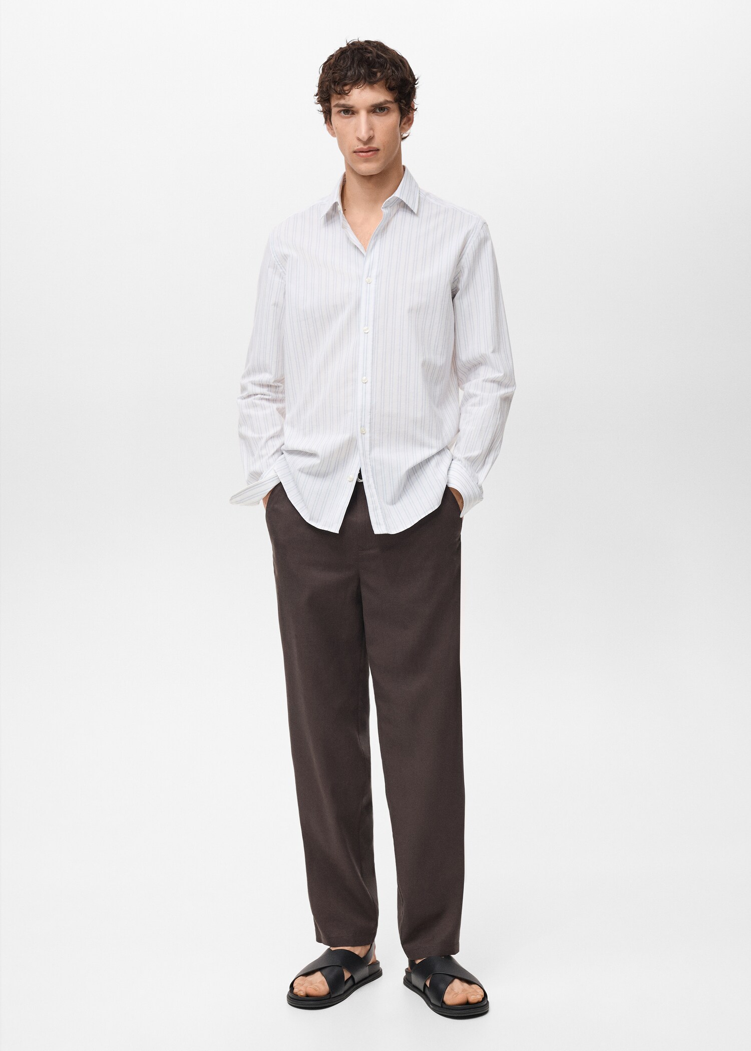 Chemise à rayures 100% coton coupe régulière - Plan général