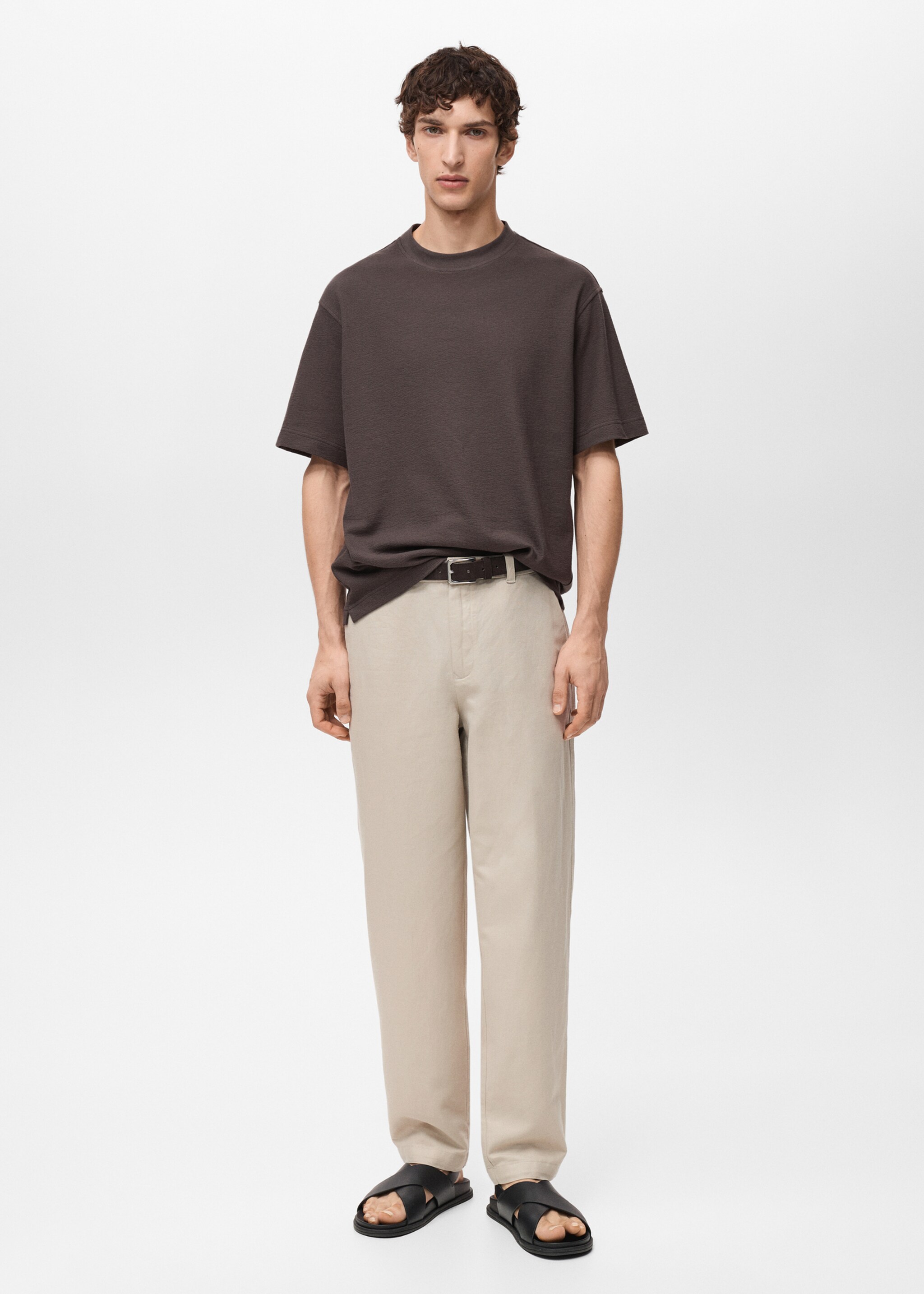 Relaxed fit t-shirt med struktur - Allmän bild