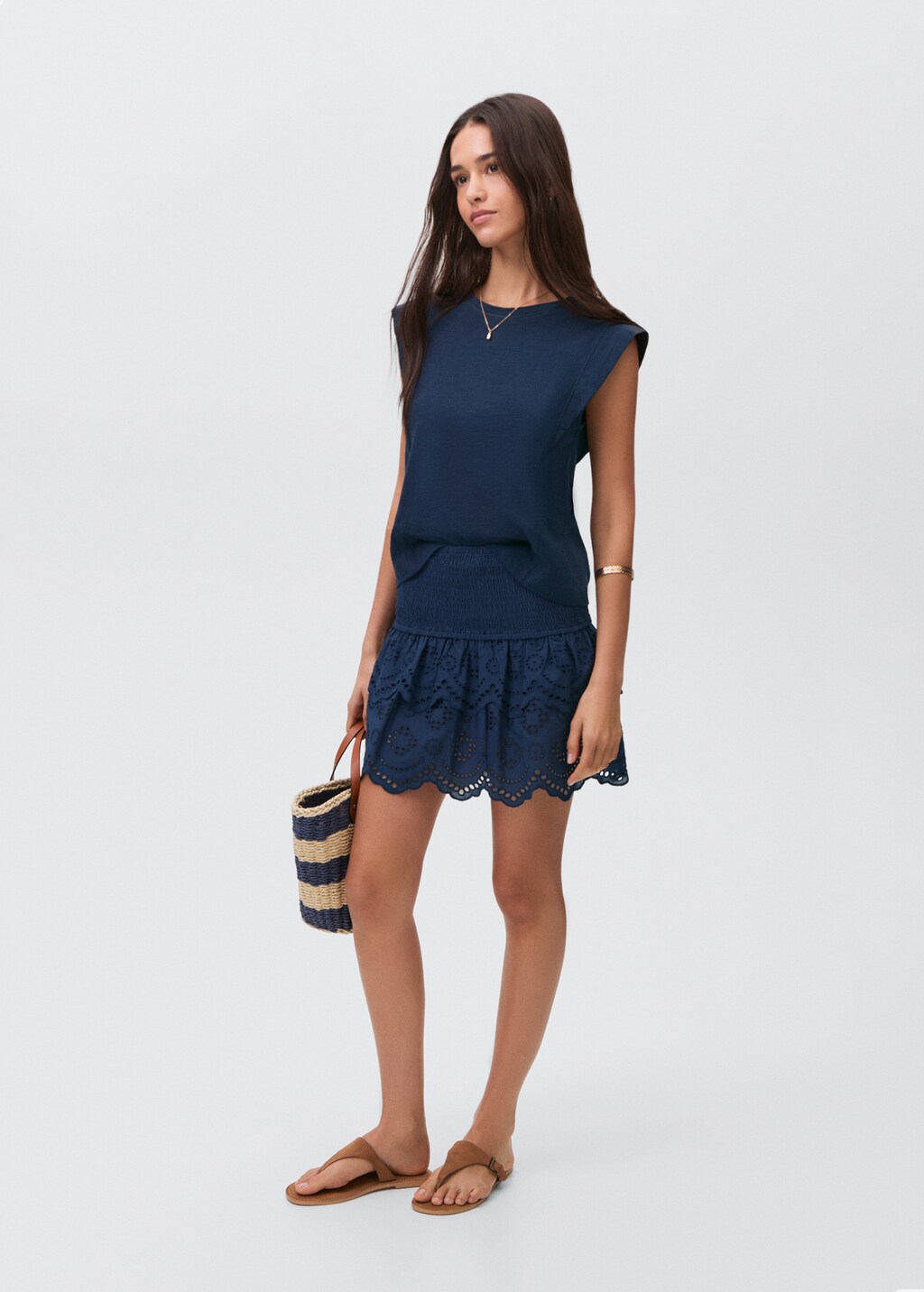Swiss-embroidered ruffled skirt - Teen | MANGO USA