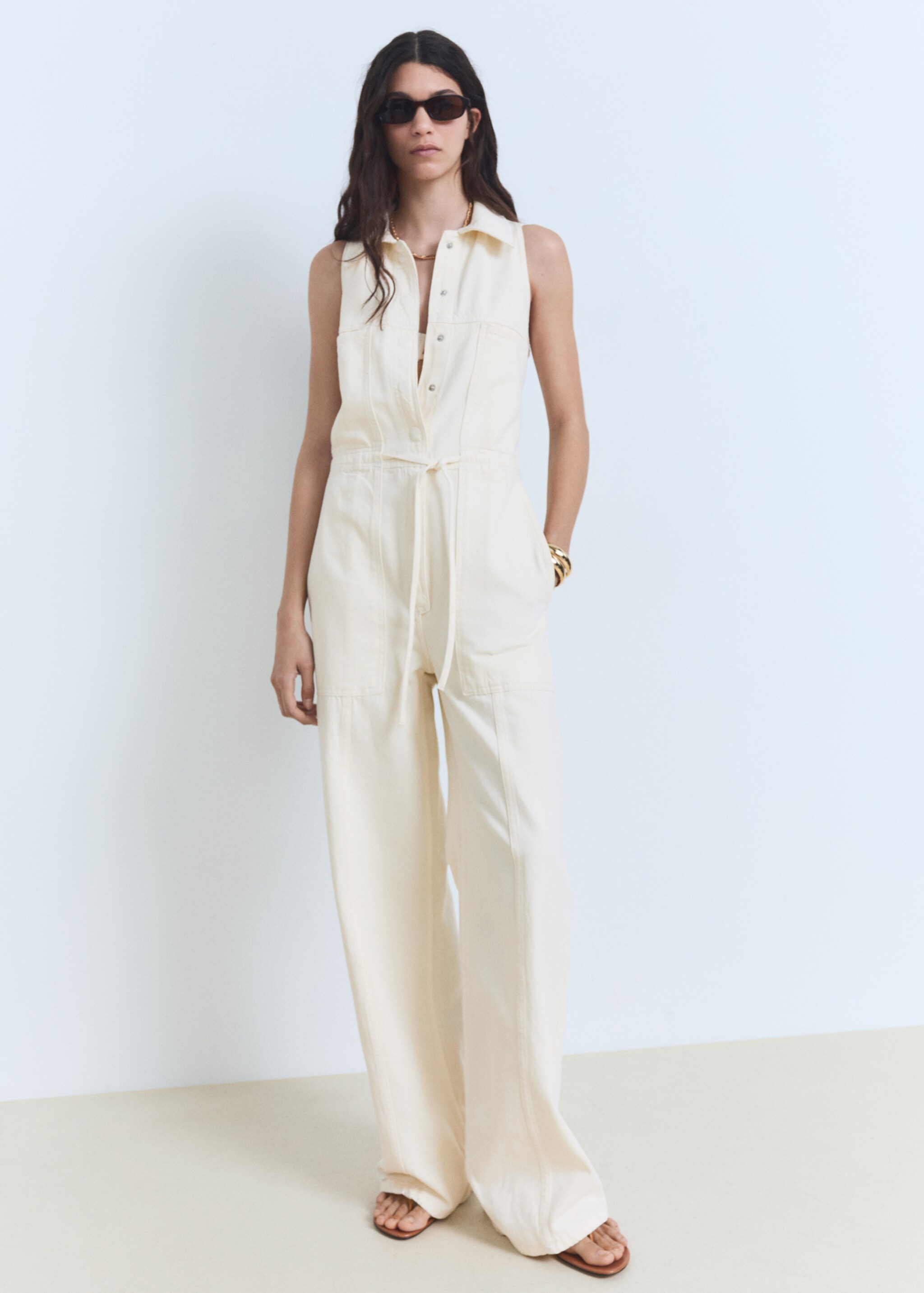 Long denim jumpsuit - General plane