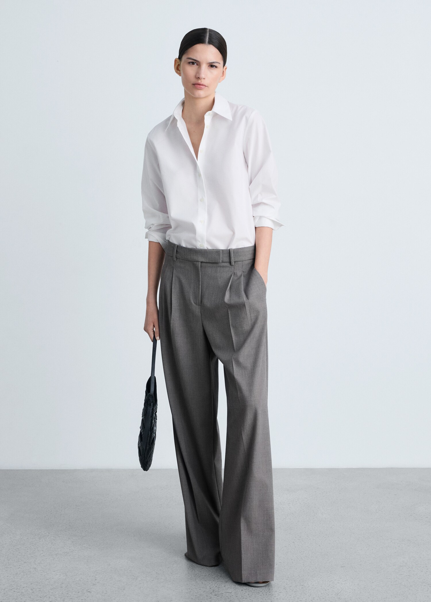 Regular cotton lyocell-blend shirt - General plane