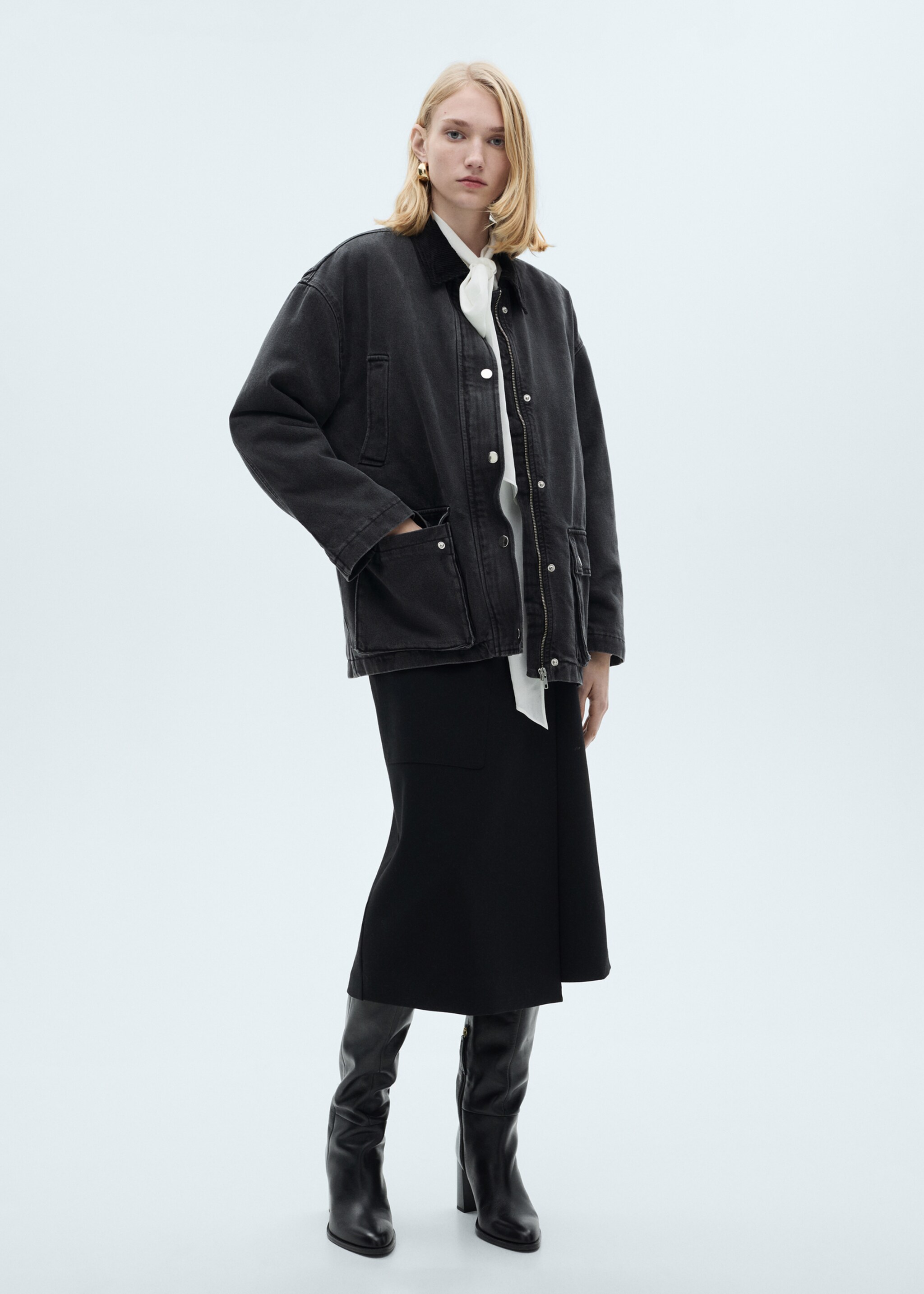 Jacket with corduroy collar pockets - Общий план