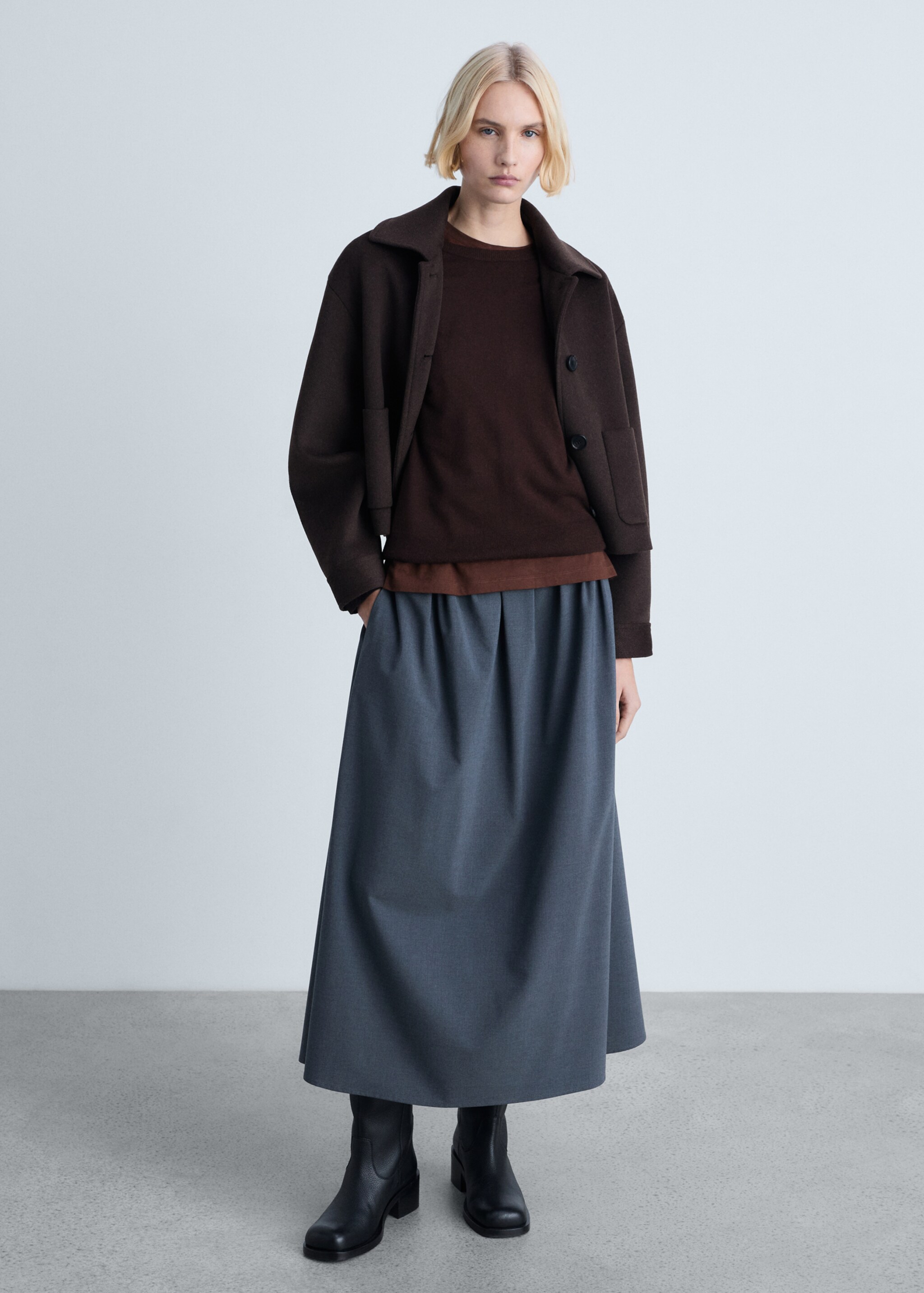 Wool-blend round-neck sweater - General plane