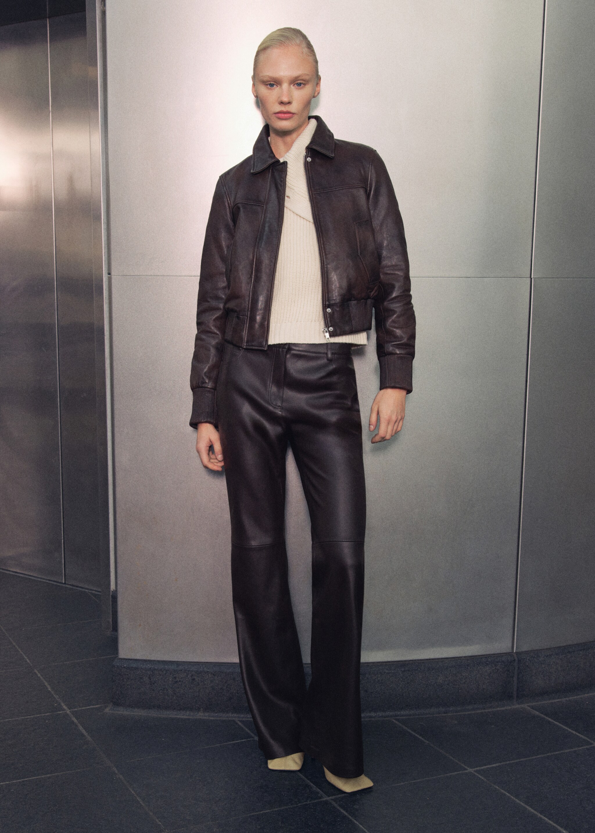 Chaqueta bomber piel - Plano general