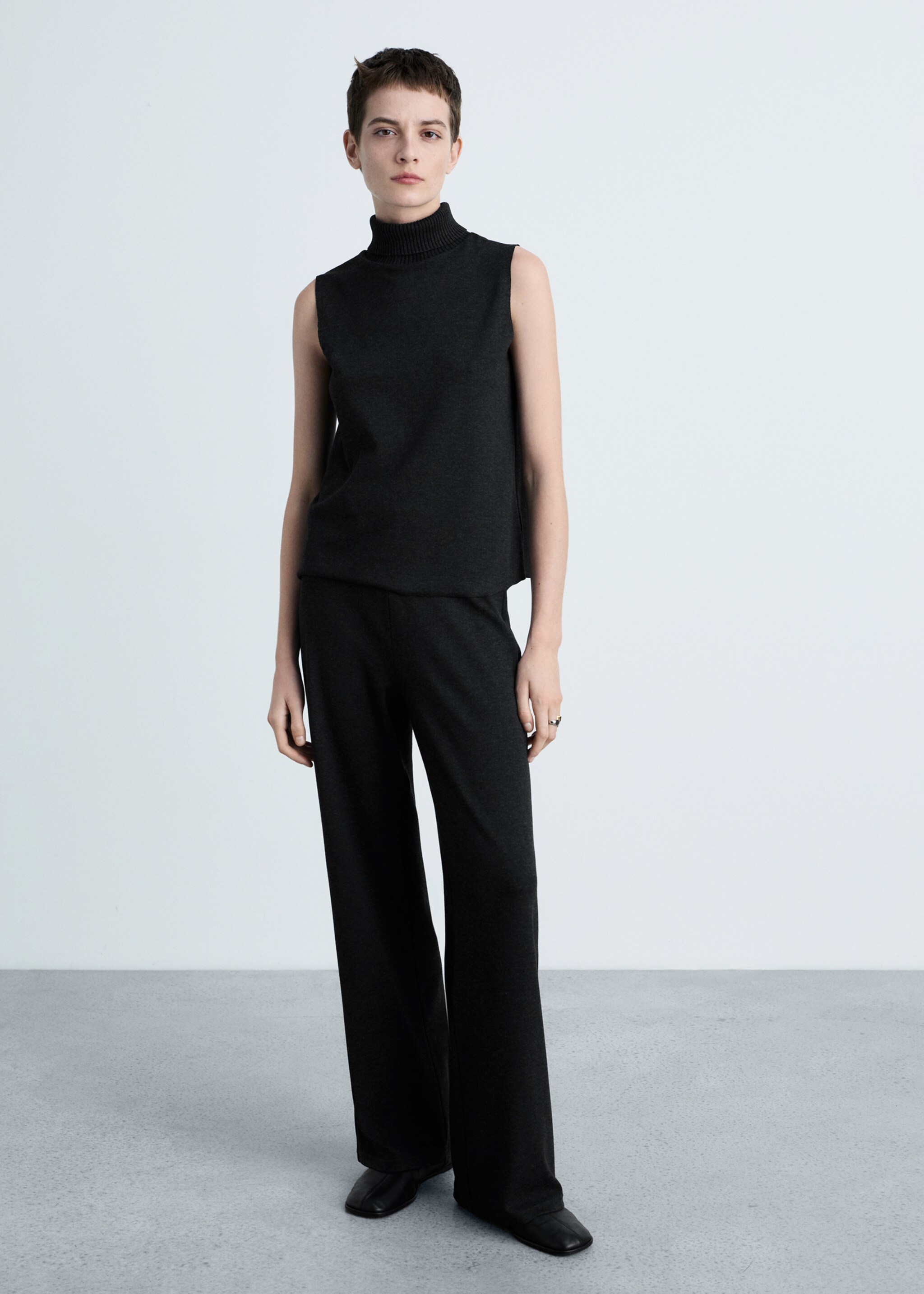 Fine-knit wideleg trousers - General plane
