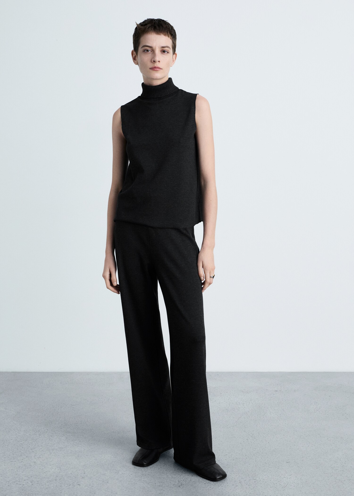 Fine-knit wideleg trousers - General plane