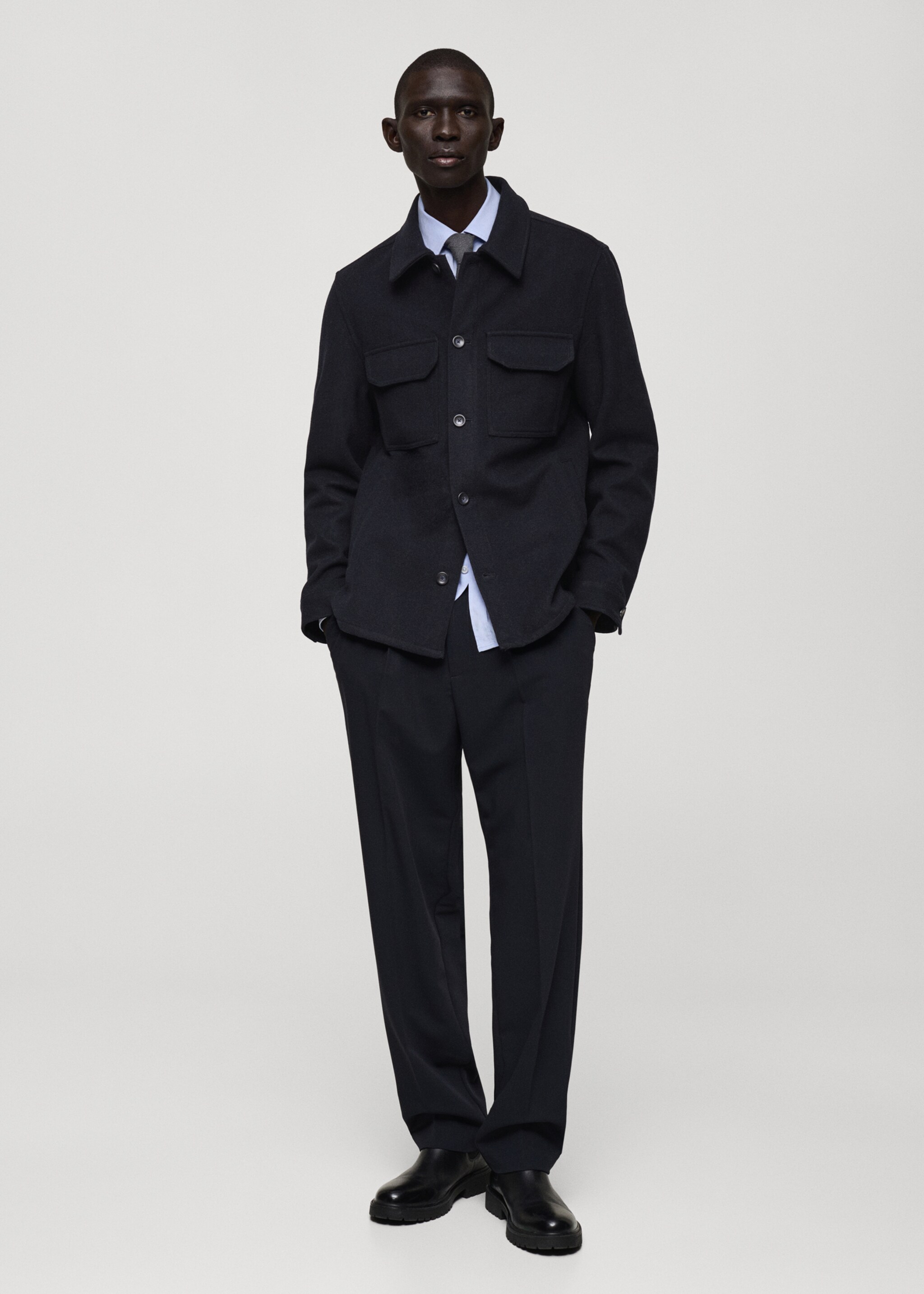 Flannel wool-blend overshirt - General plane