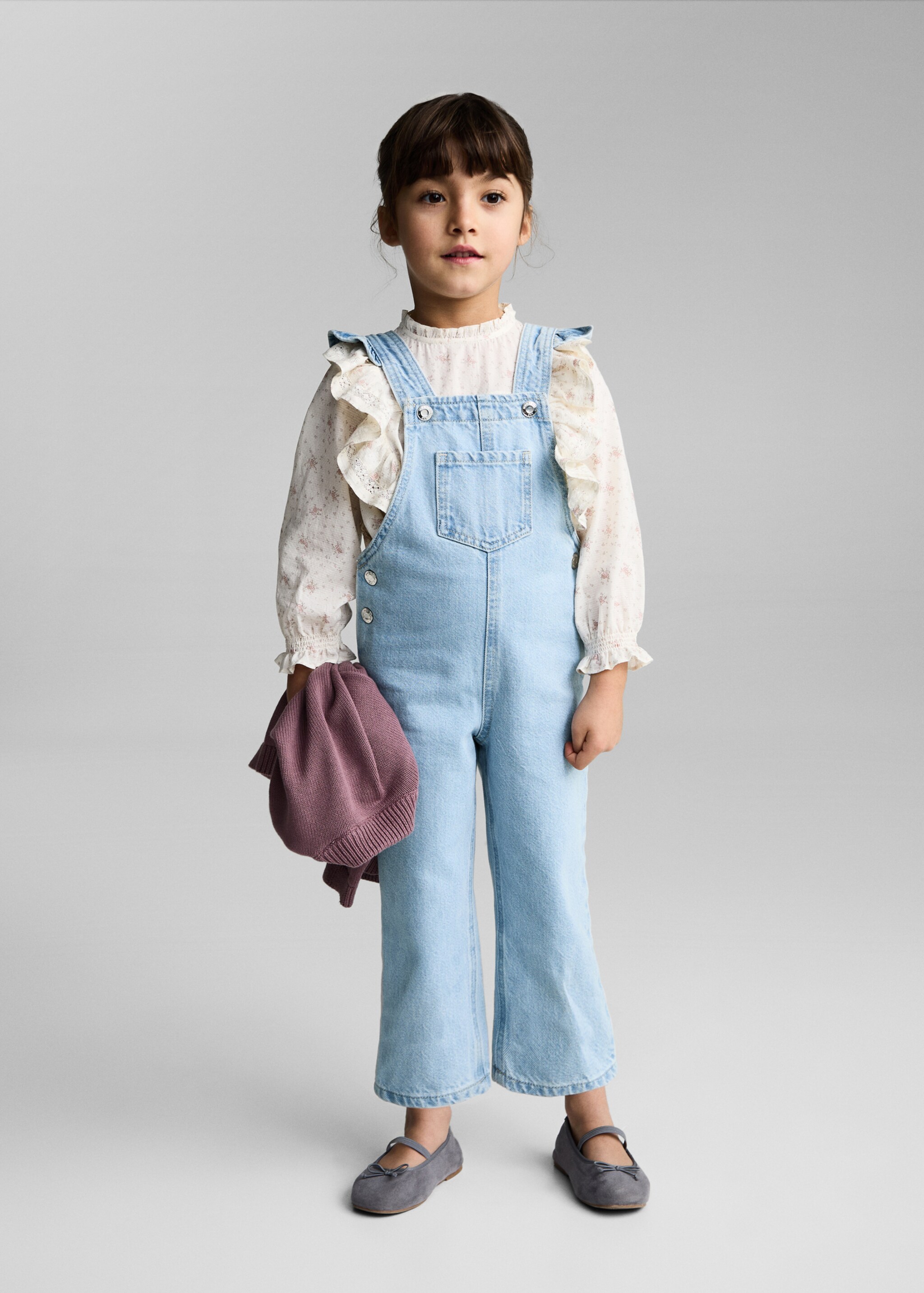 Long denim dungarees - General plane