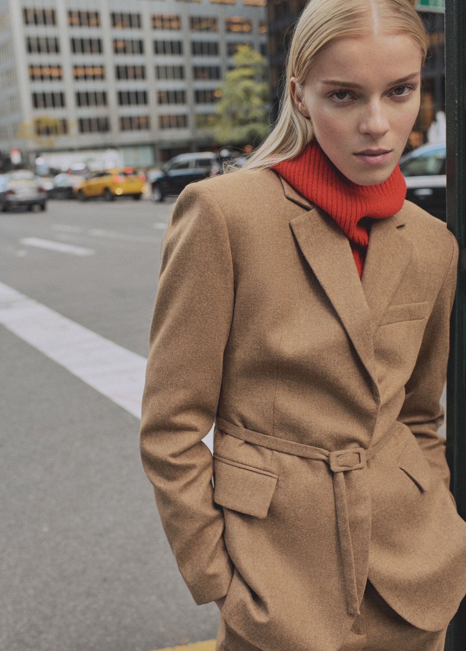 Wool-blend suit jacket - General plane