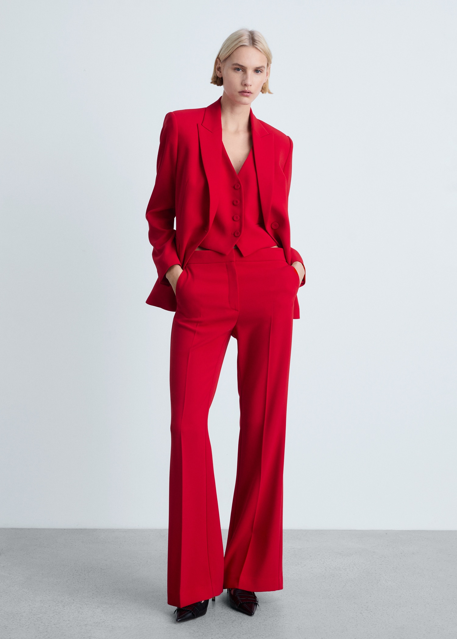 Pantalón traje wideleg - Plano general