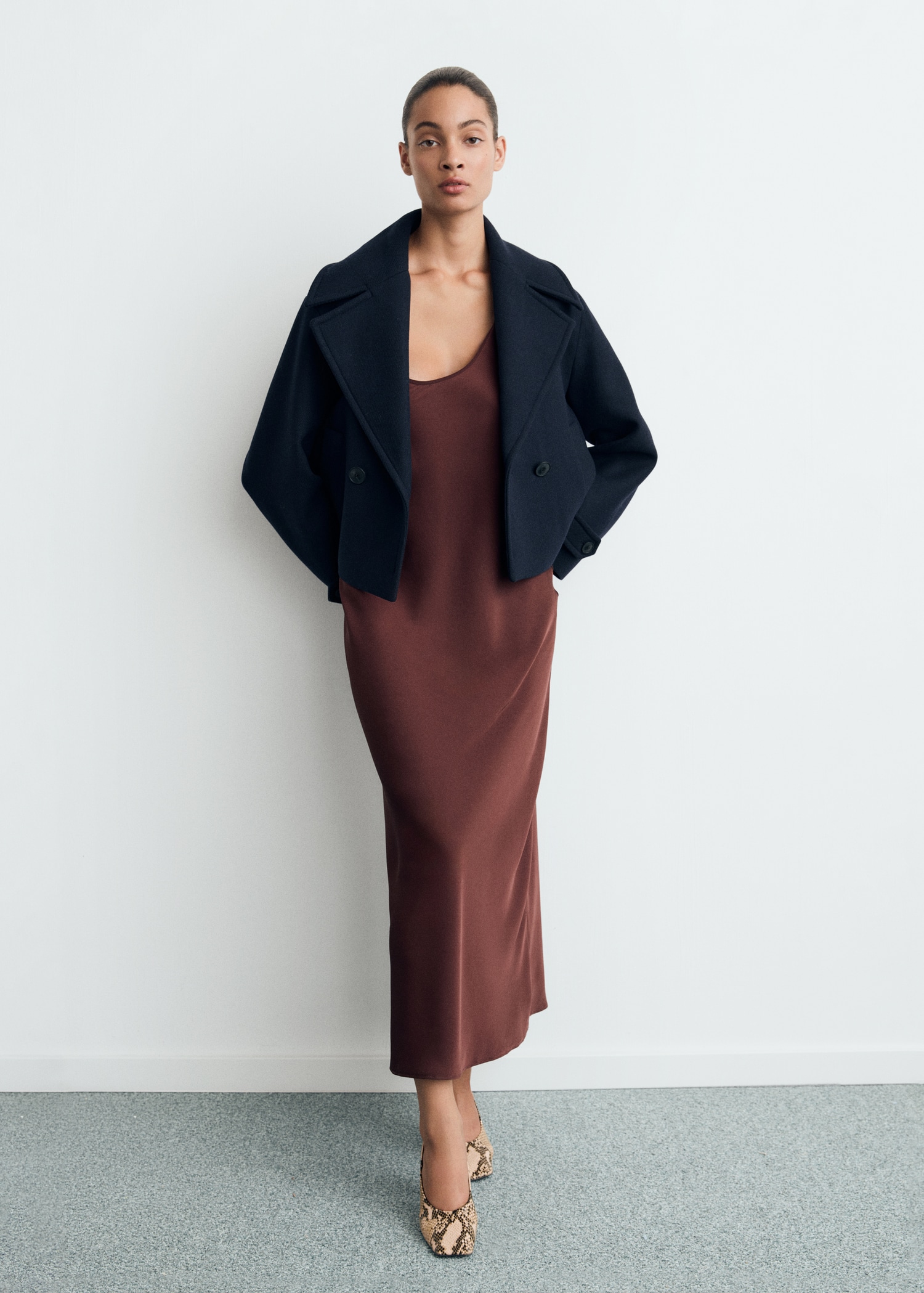 Wool-blend jacket with maxi lapels - Women | MANGO USA