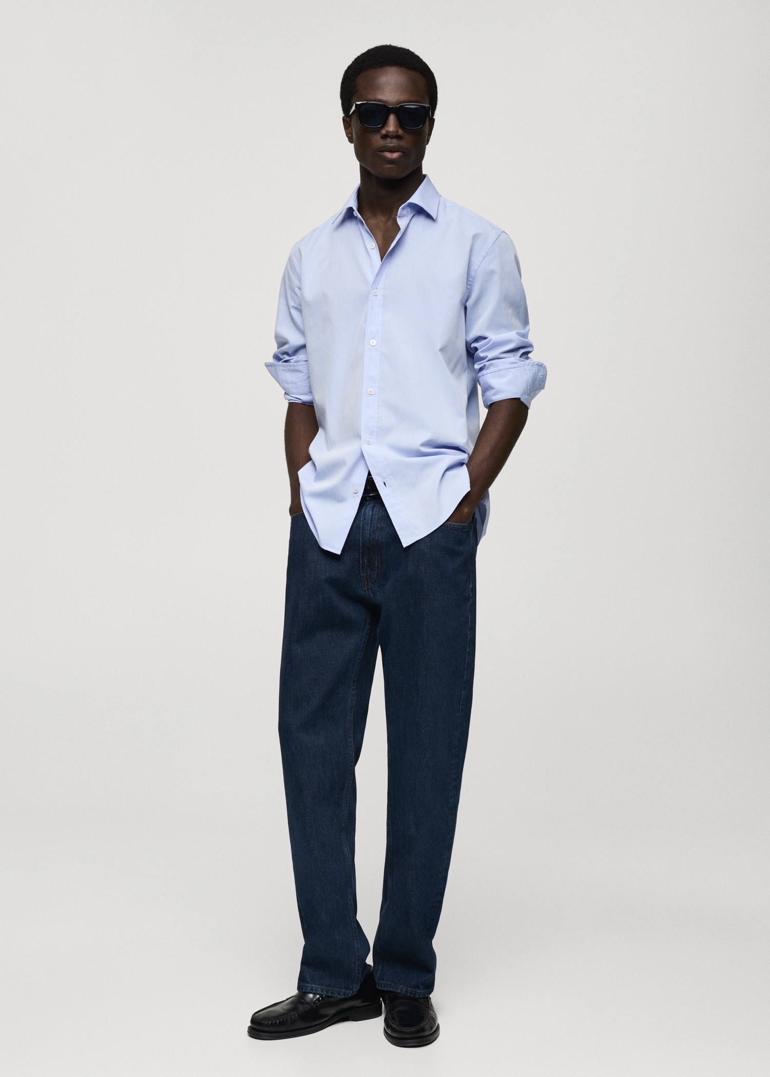 Camisa regular fit algodón fil-à-fil - Plano general