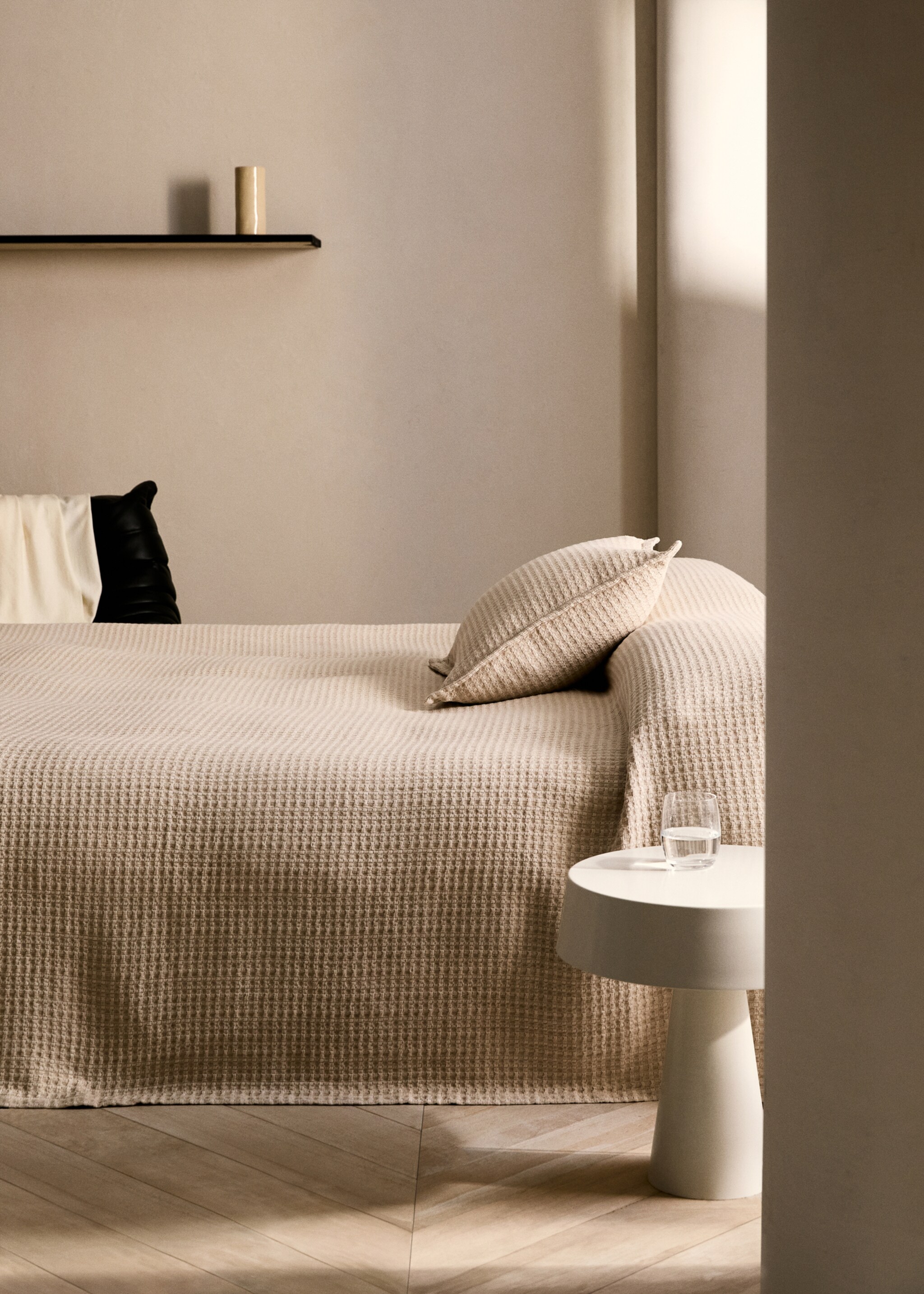 Textured cotton linen bedspread for 130/150 cm bed - General plane