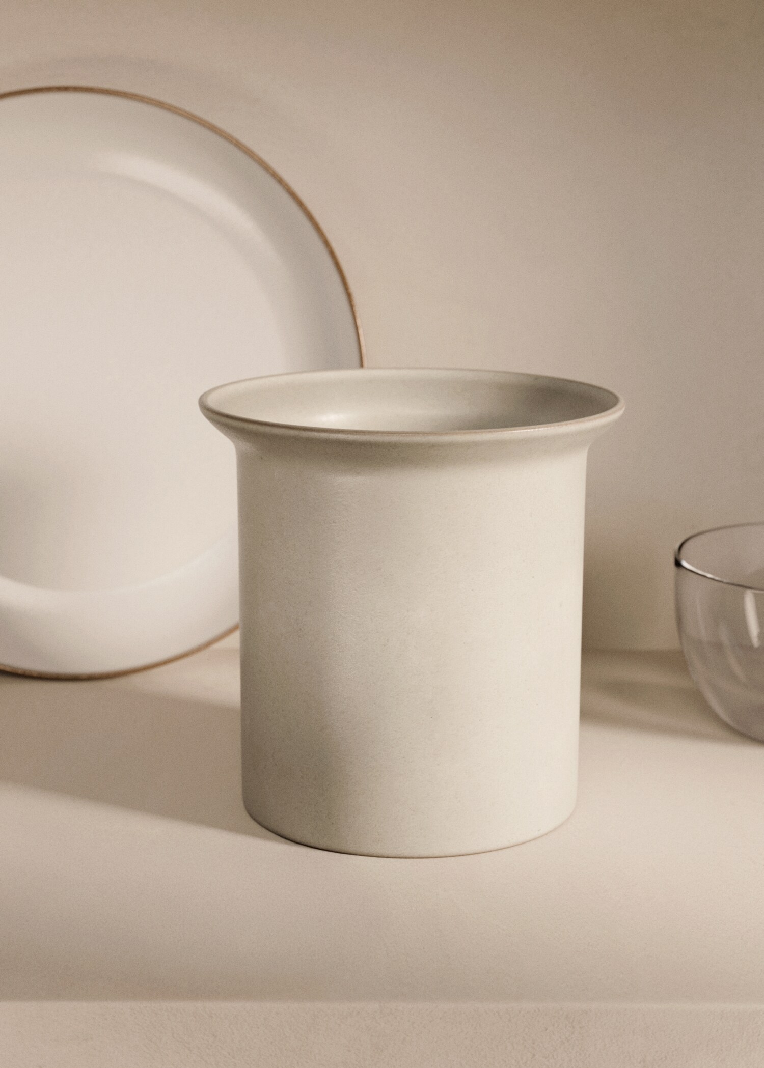 Stoneware kitchen utensil jar - General plane