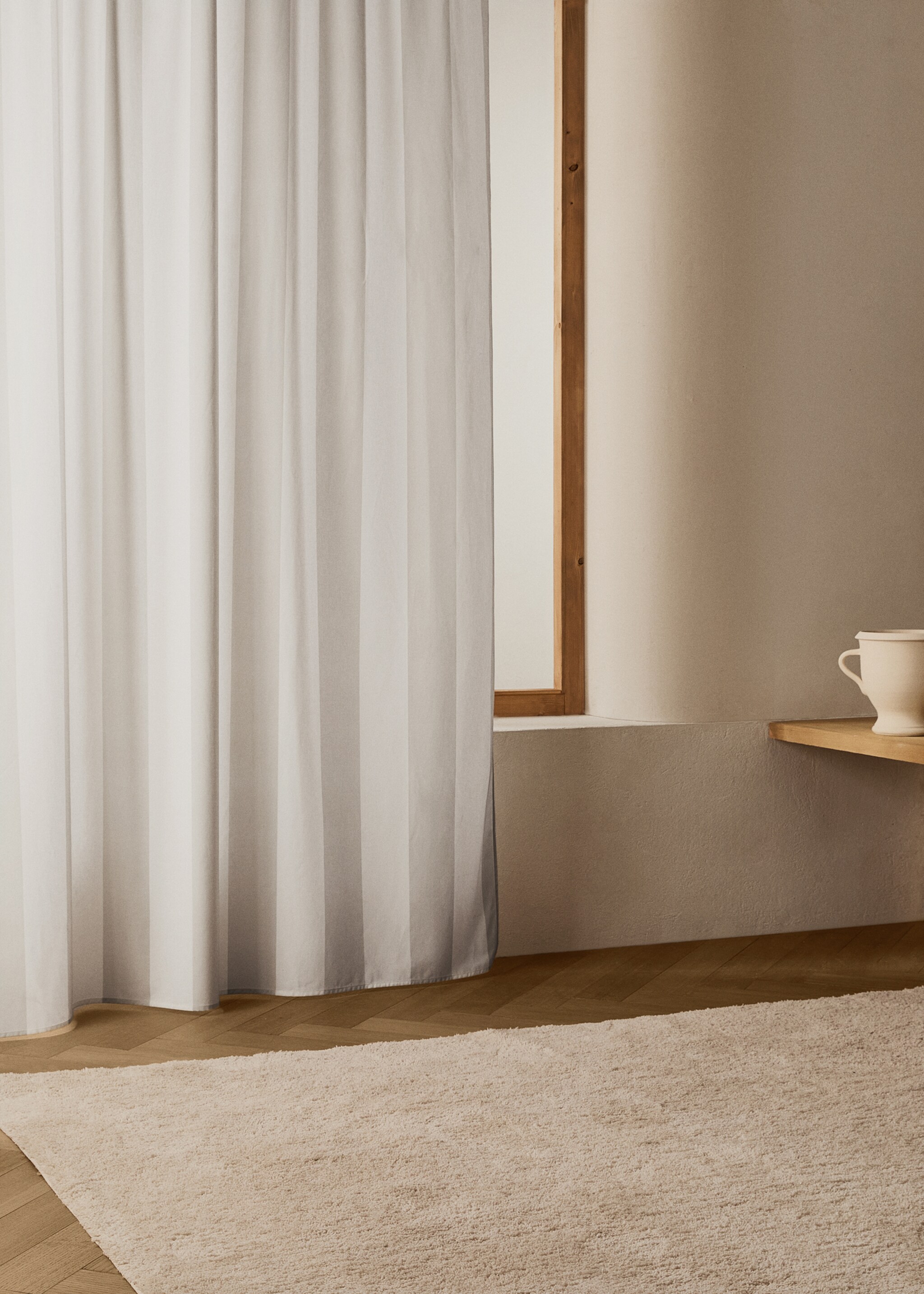 100% cotton curtain with two-tone stripes - General plane
