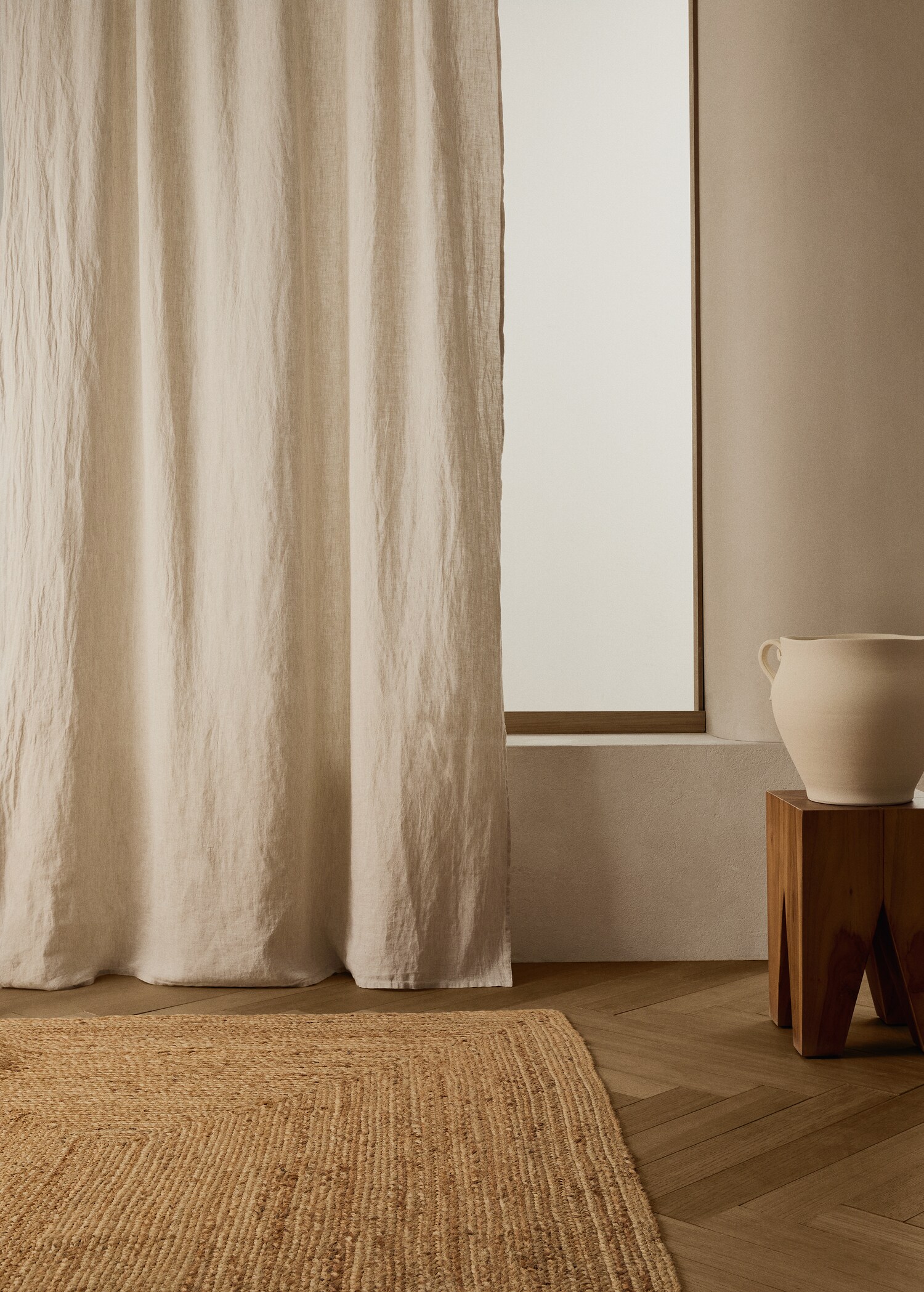 Linen medium-opacity curtain - General plane