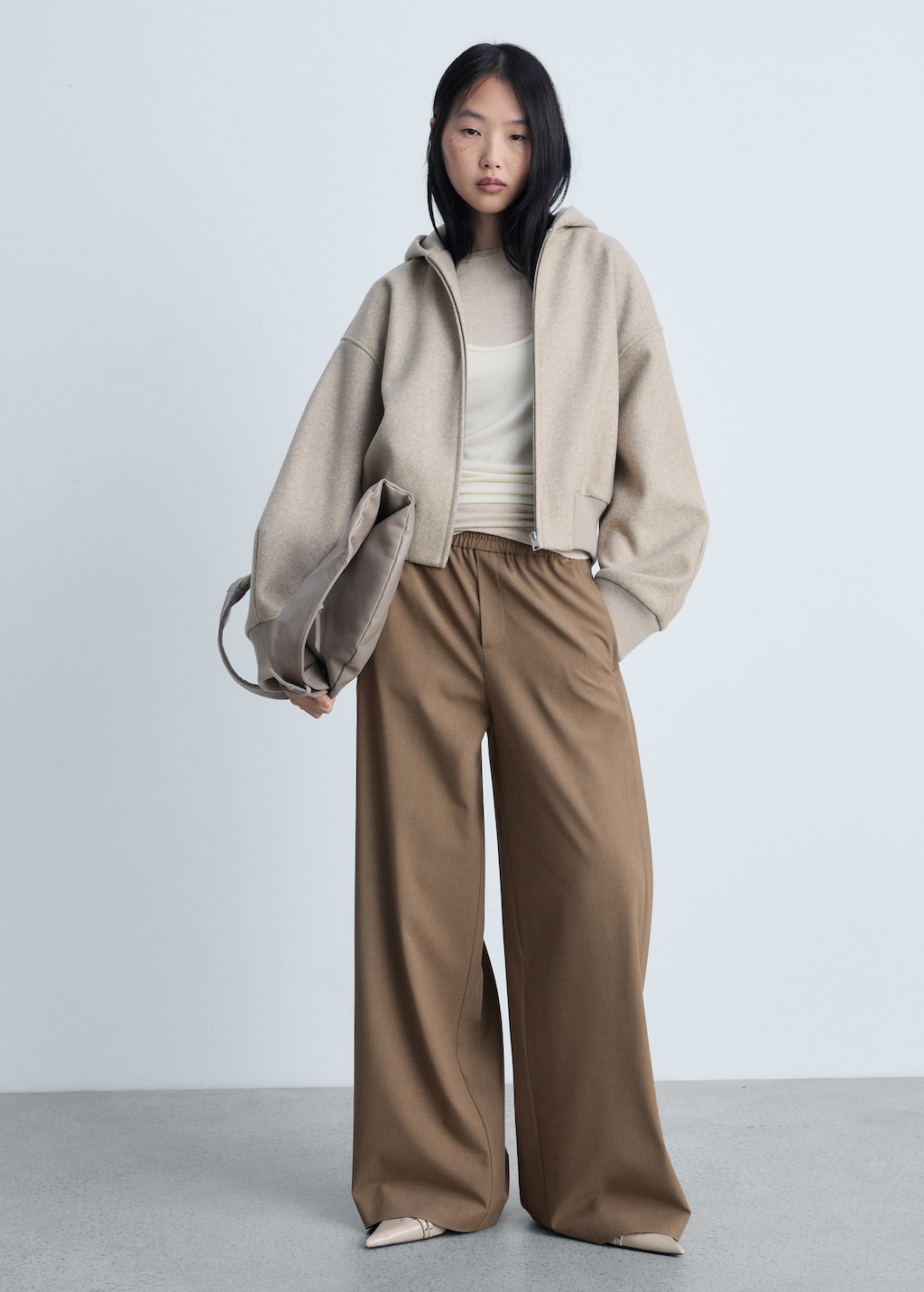 Wide-leg jogger trousers - Women | MANGO Iran