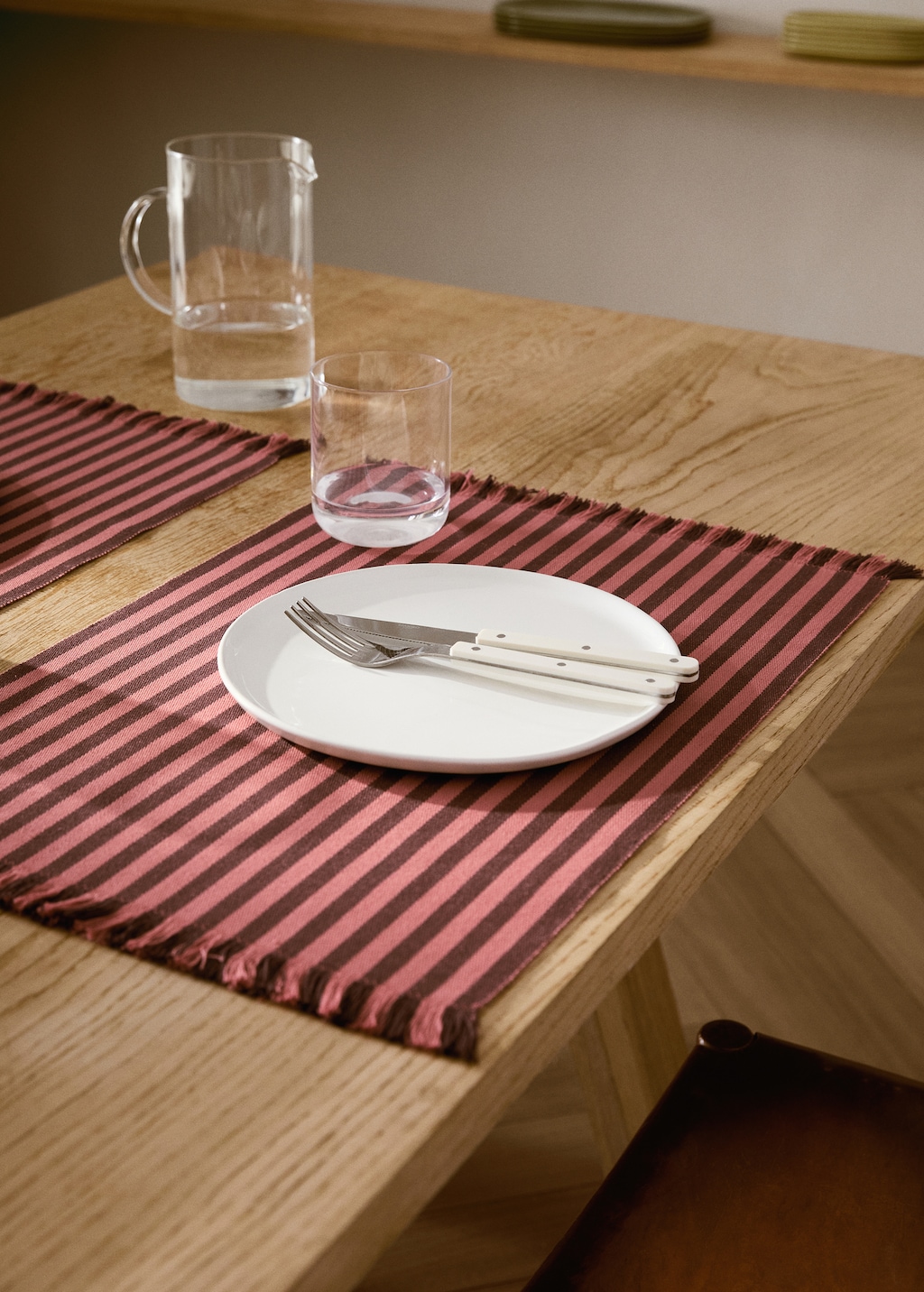 Cotton two-tone yarn-dyed striped placemat