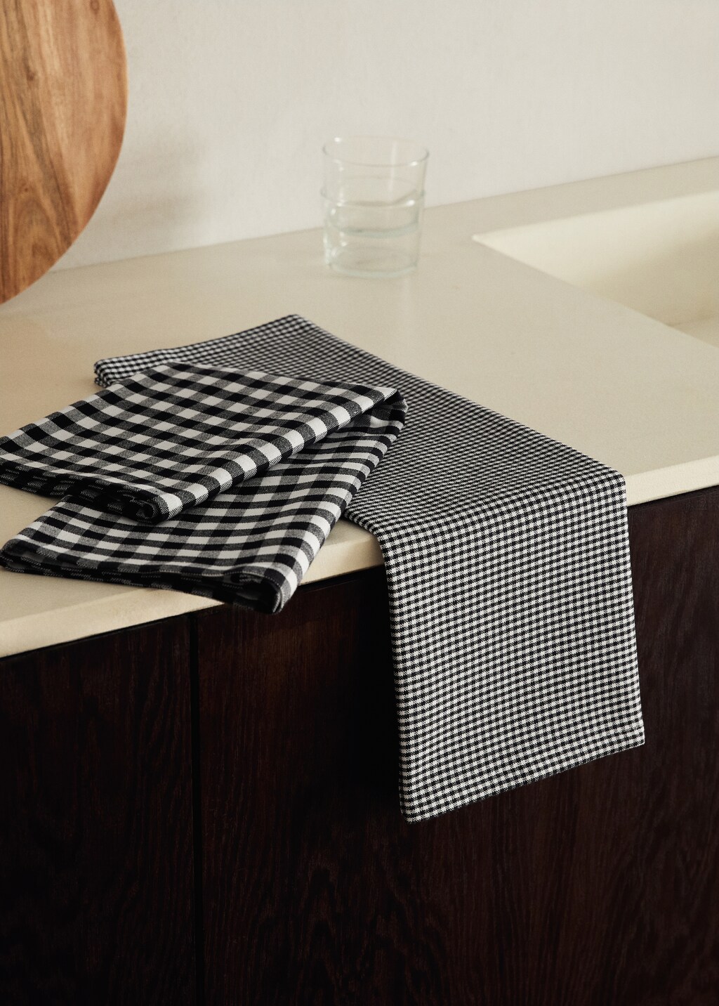 Cotton gingham checked kitchen towels