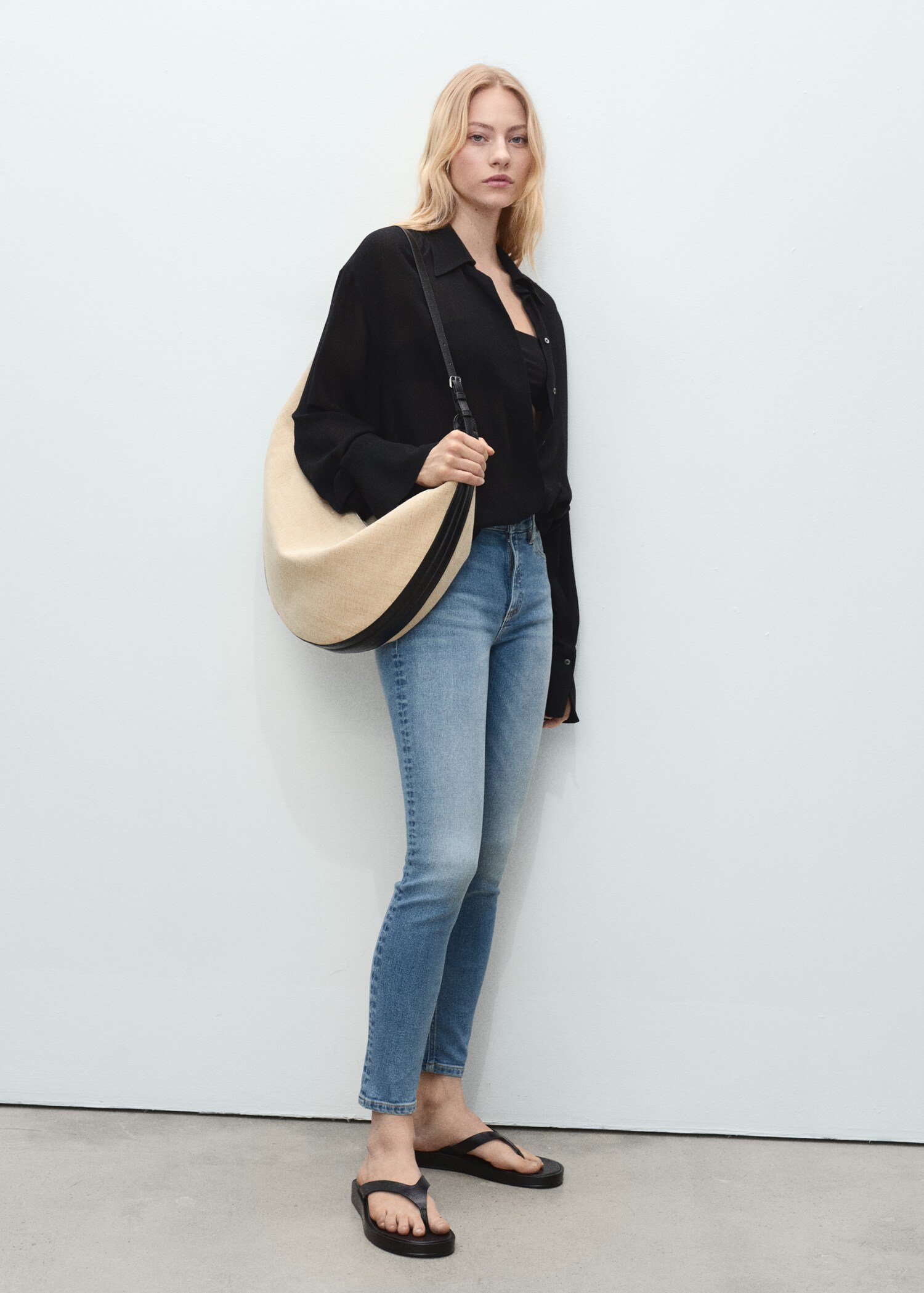 Orta belli skinny jean pantolon - Genel plan