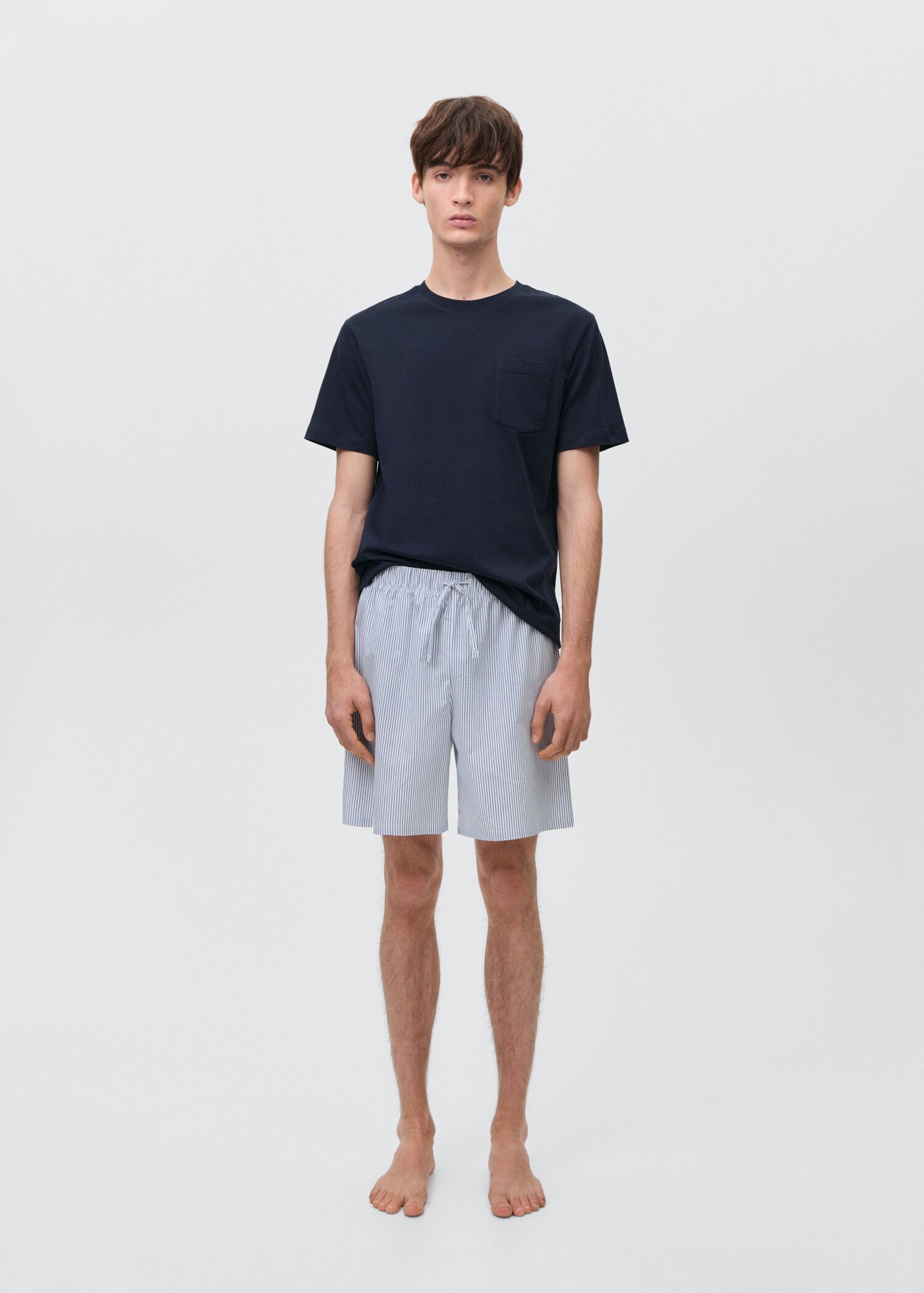 Striped cotton short pyjamas - General plane