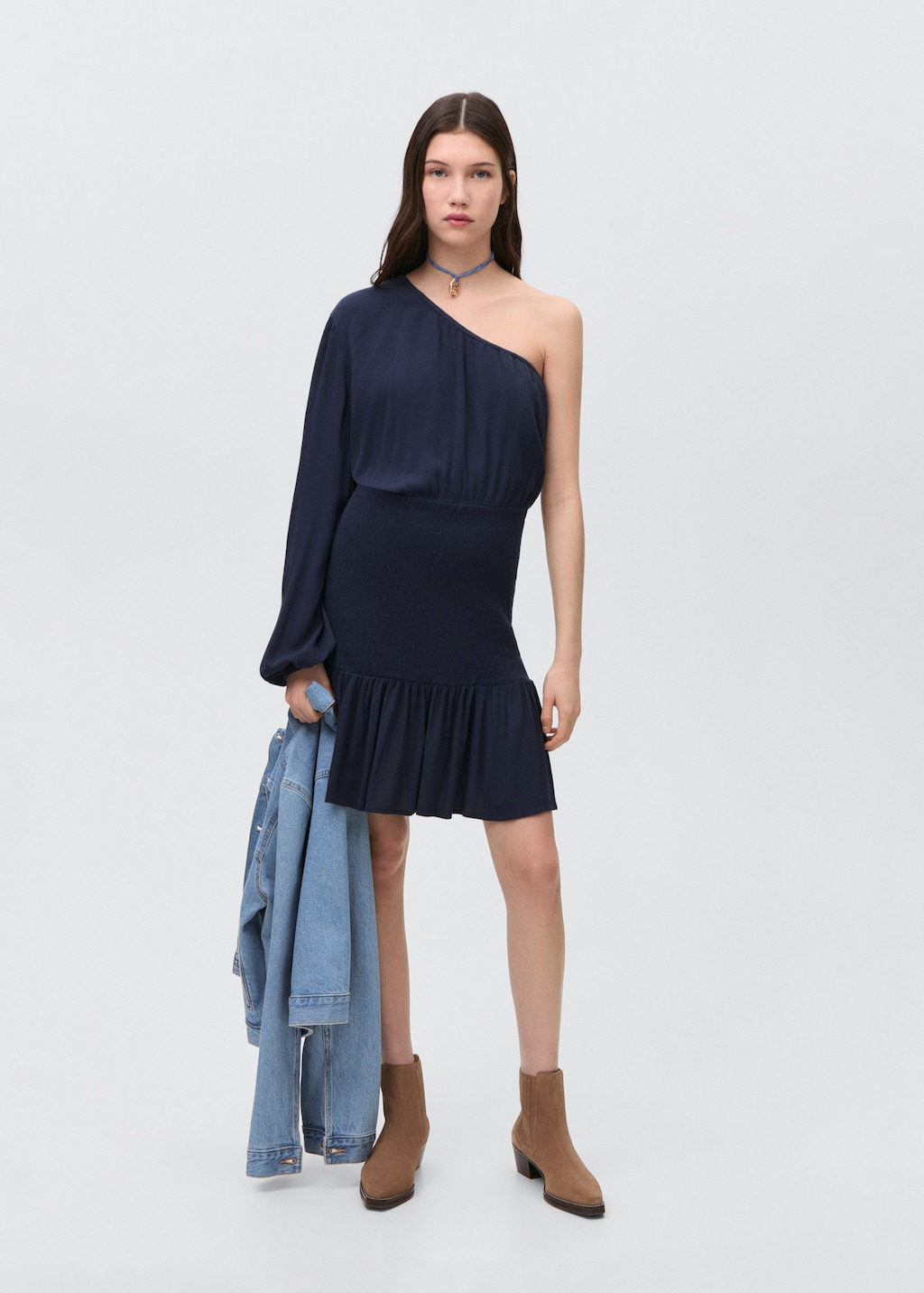 Asymmetrical pleated dress