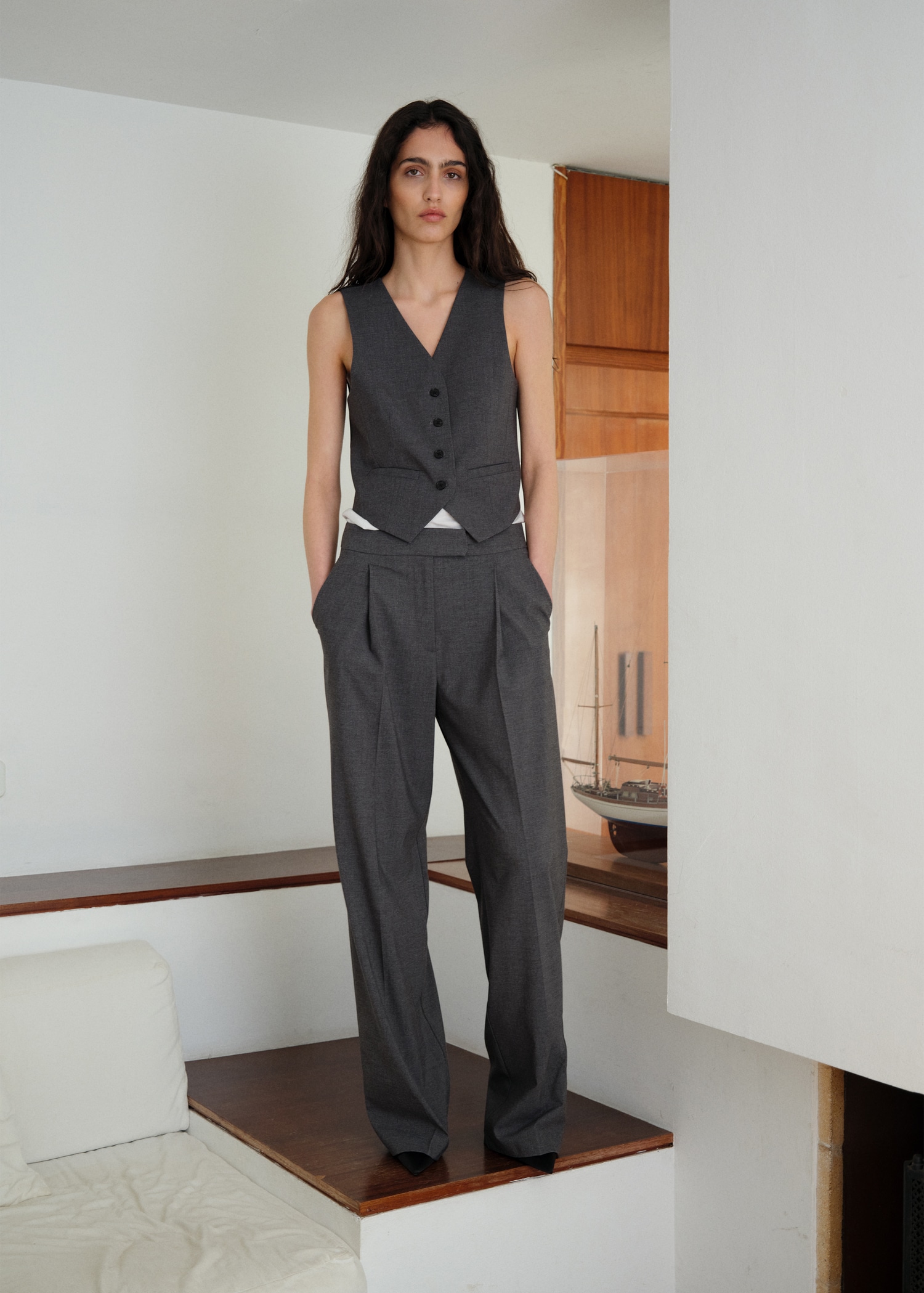 Chaleco Blazer Vestir Con Chaleco Mujer Chaleco Traje Cinturón