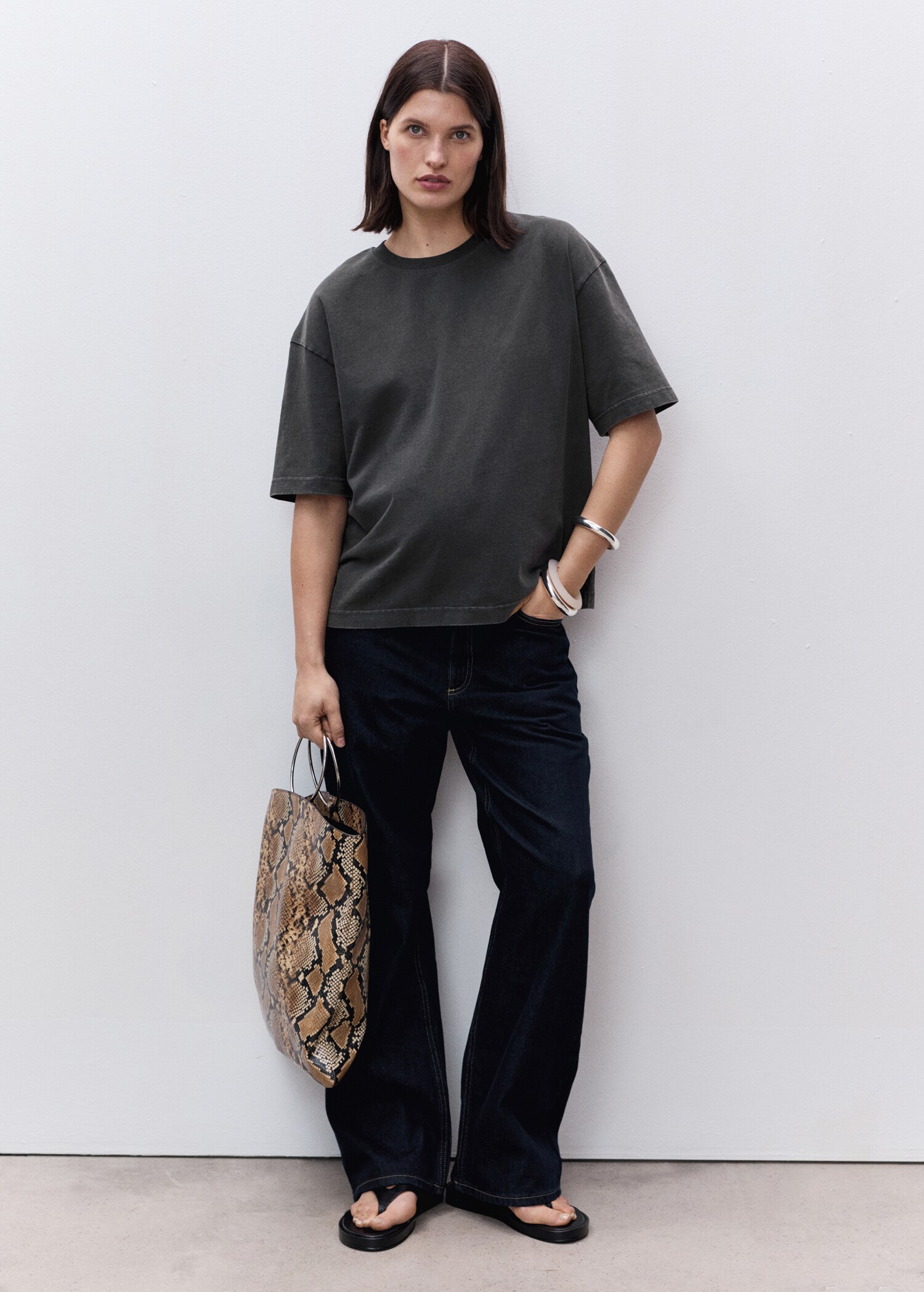 T-shirt coton oversize grossesse - Plan général
