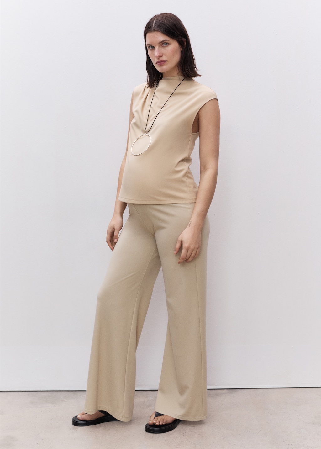 Wide leg maternity trousers - image 2