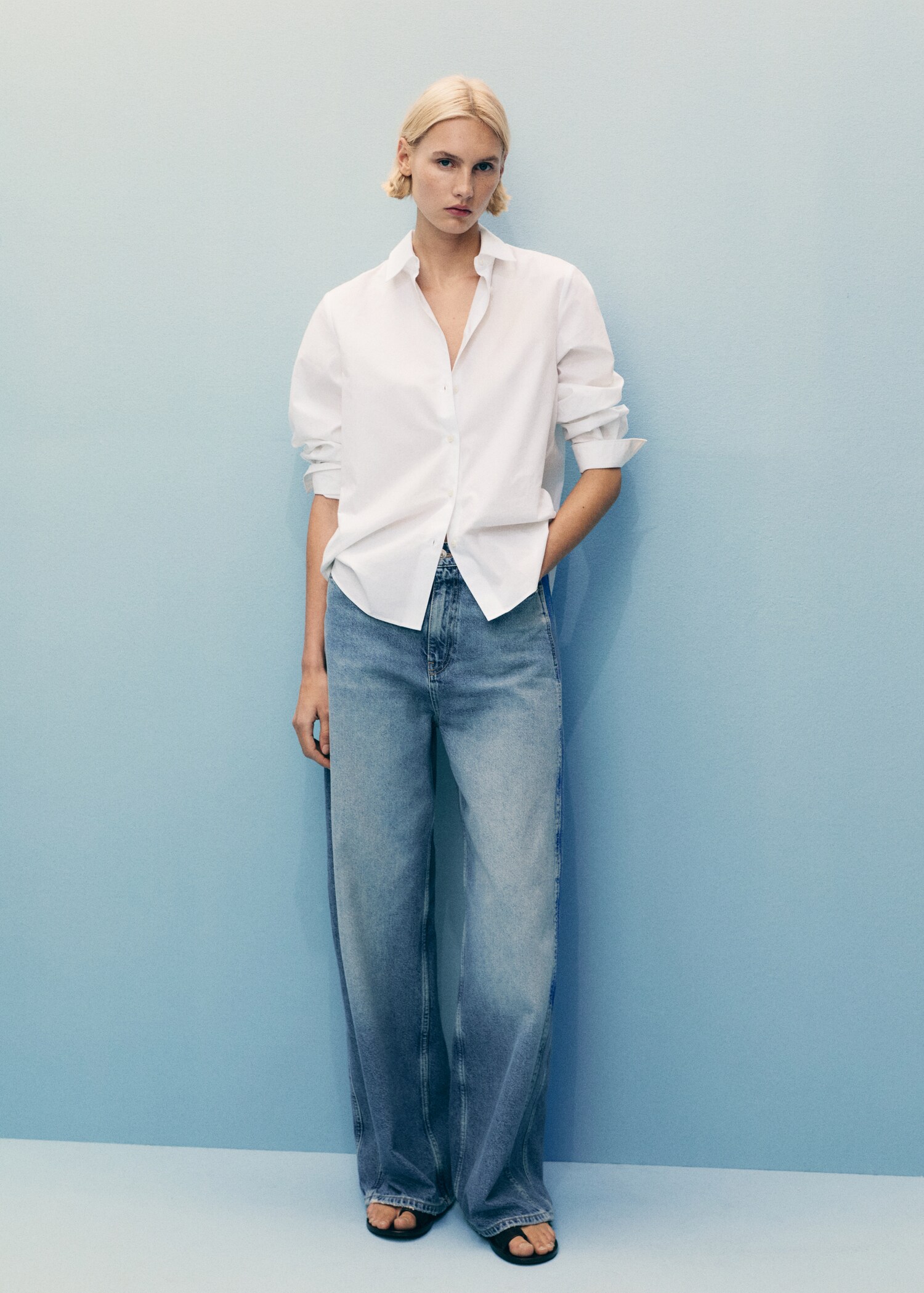 Balloon-Jeans mit hoher Bundhöhe - Allgemeine Ansicht