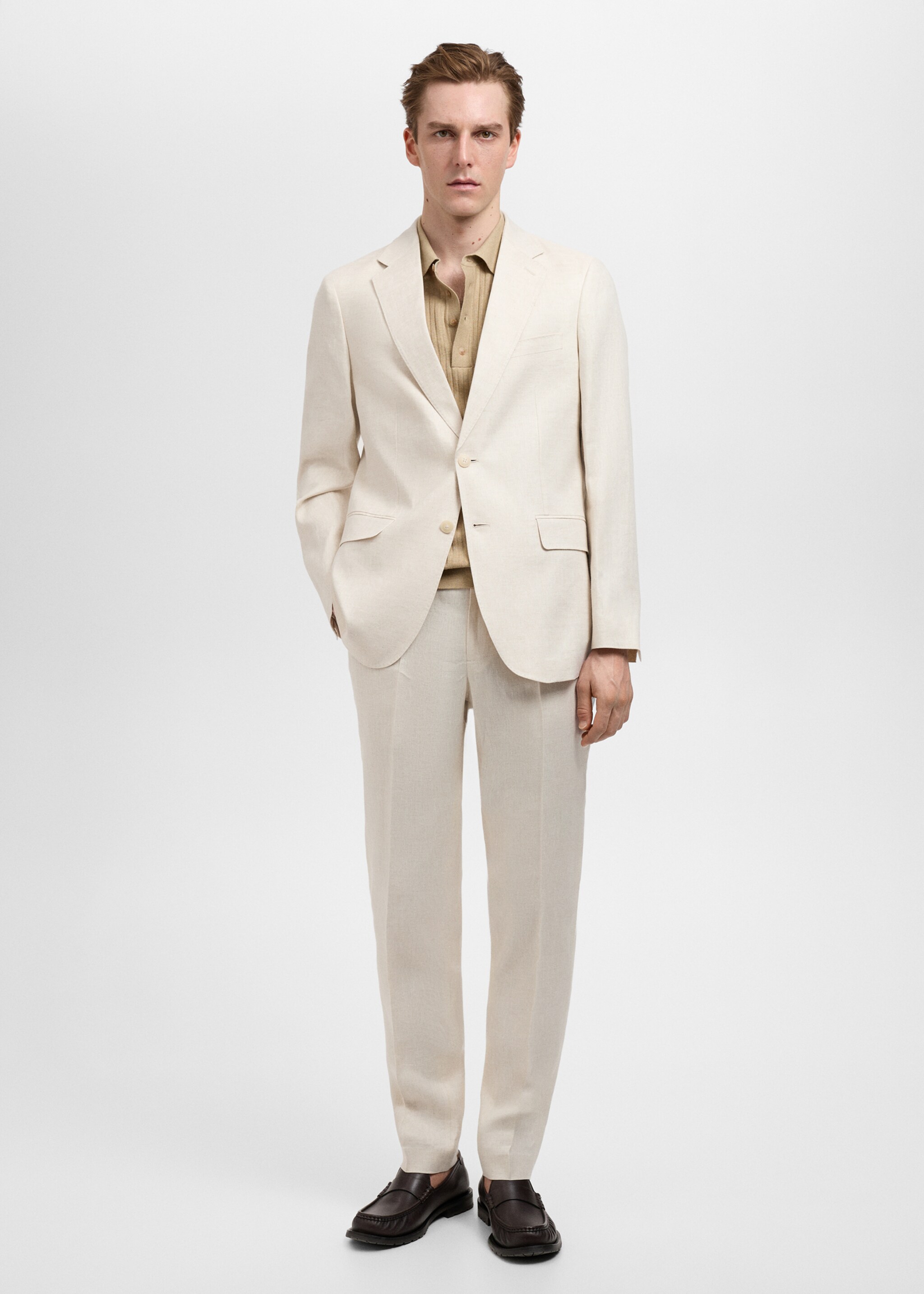 Amalfi 100% linen slim-fit suit jacket - General plane