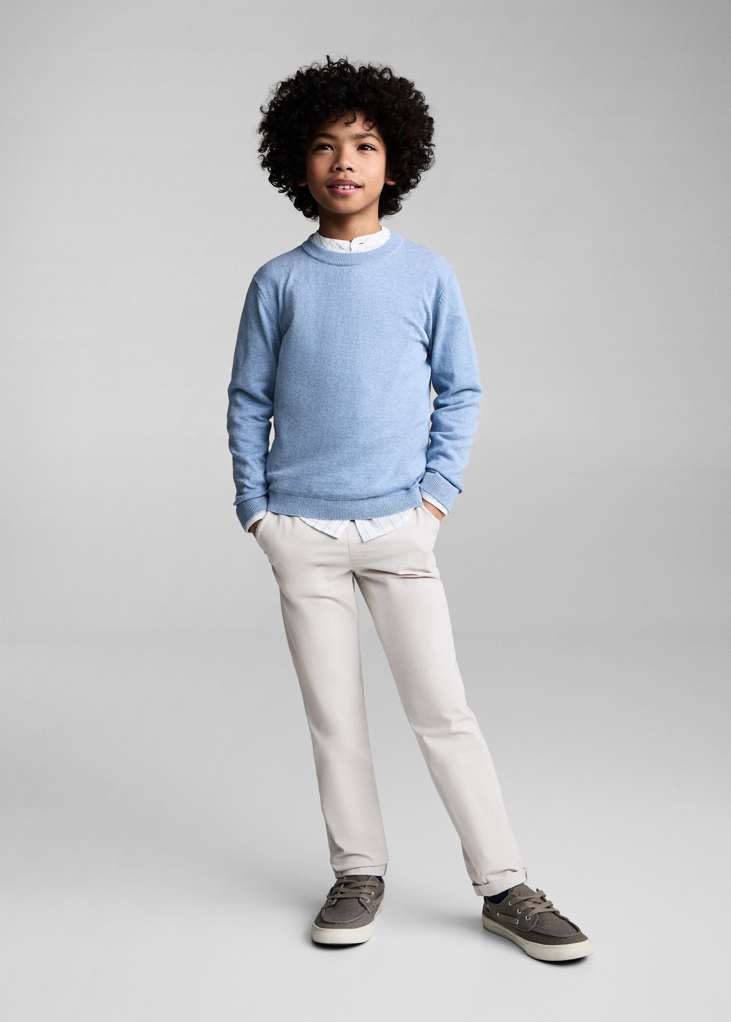 Flecked cotton-blend sweater - General plane