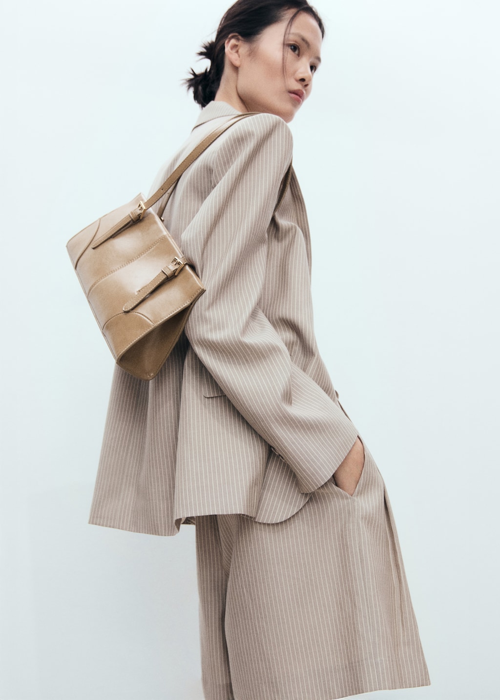 Shoulder bag with buckles