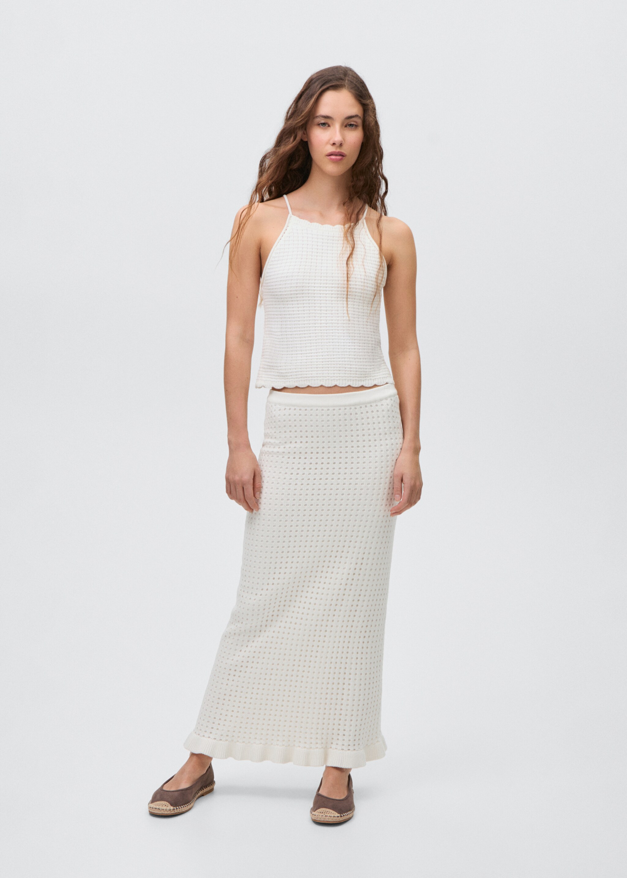 Long knitted skirt - General plane