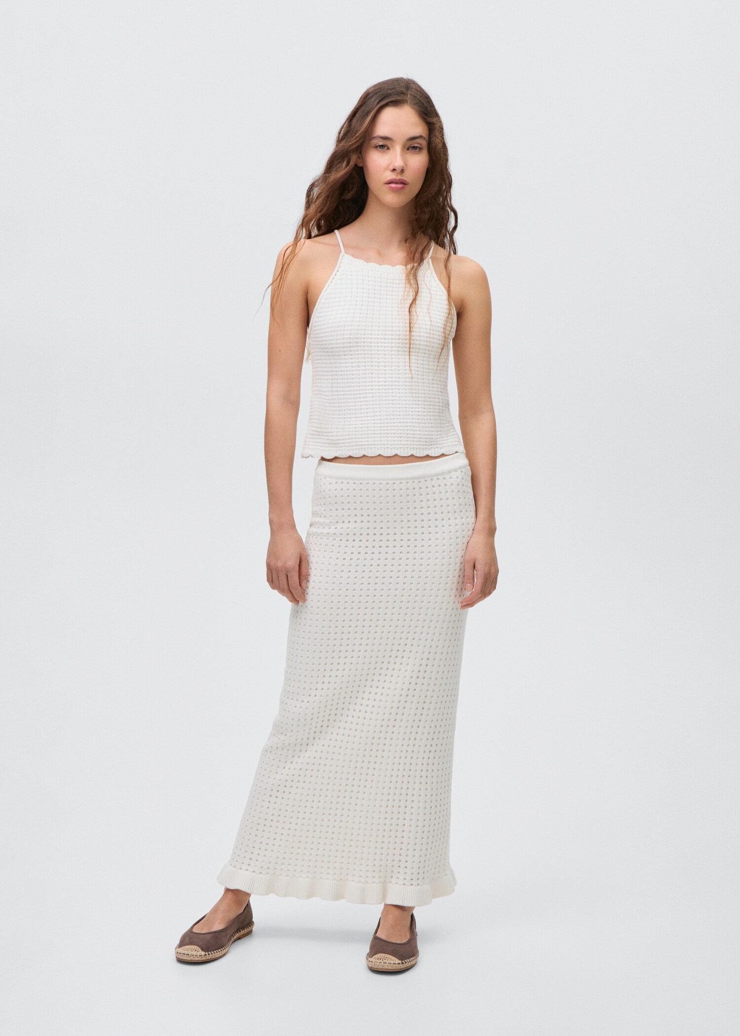 Long knitted skirt - General plane