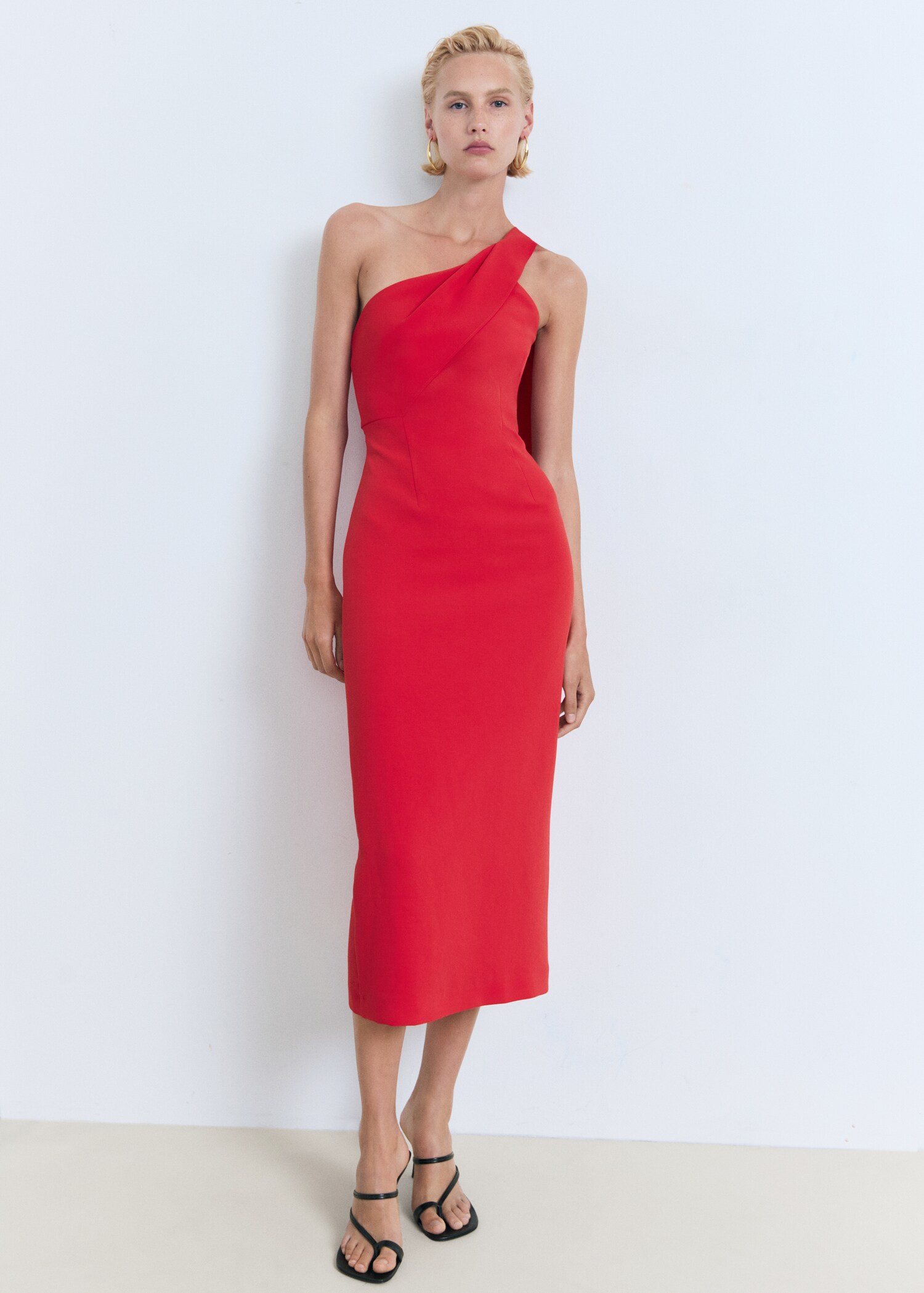 Robe asymétrique col nœud - Plan général