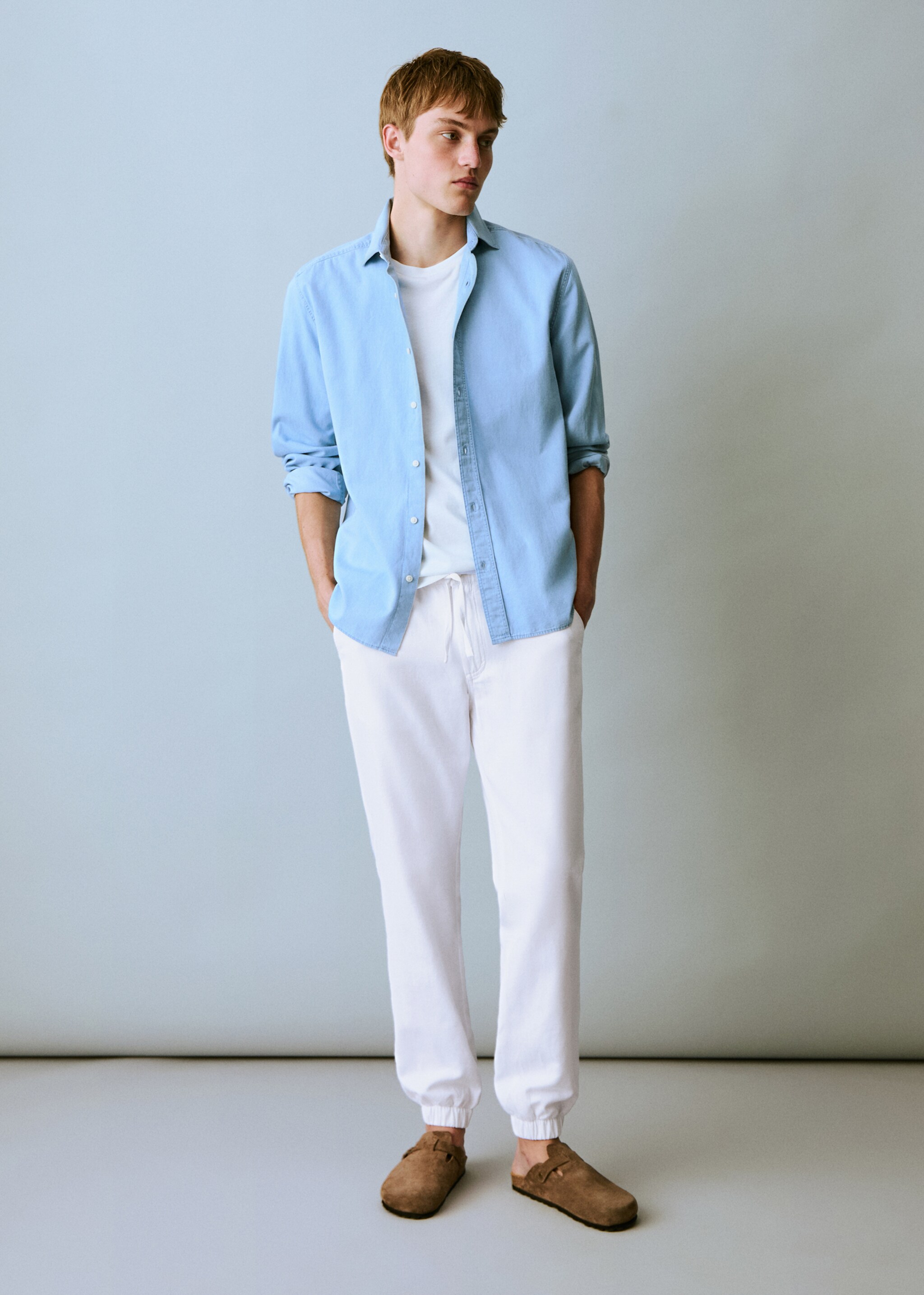 Pantalón jogger lino algodón - Plano general