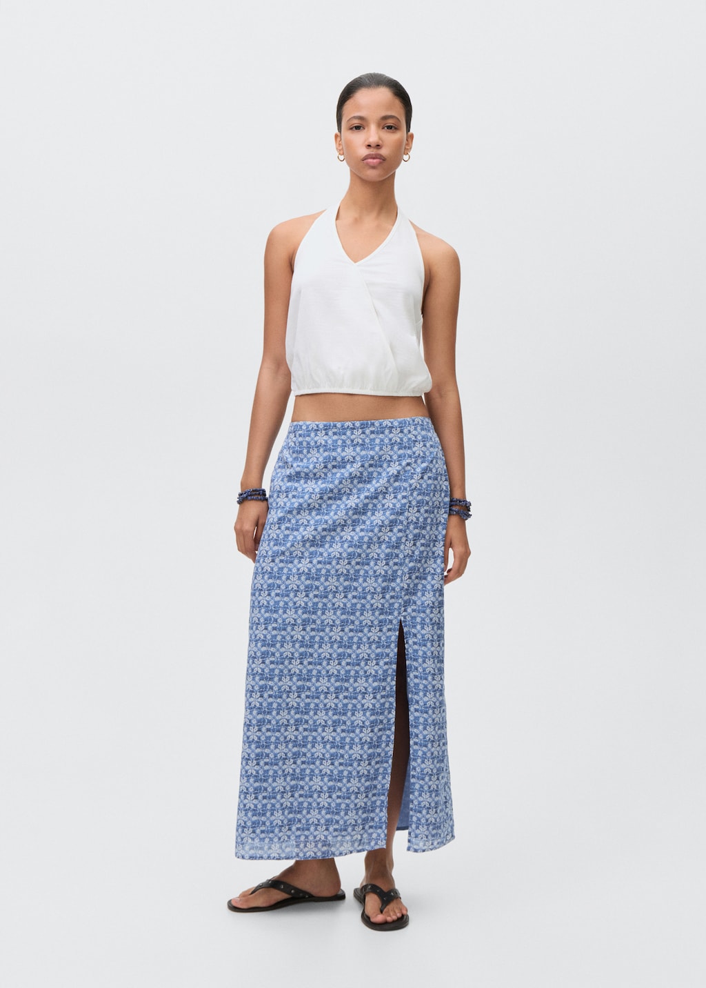 Printed long skirt
