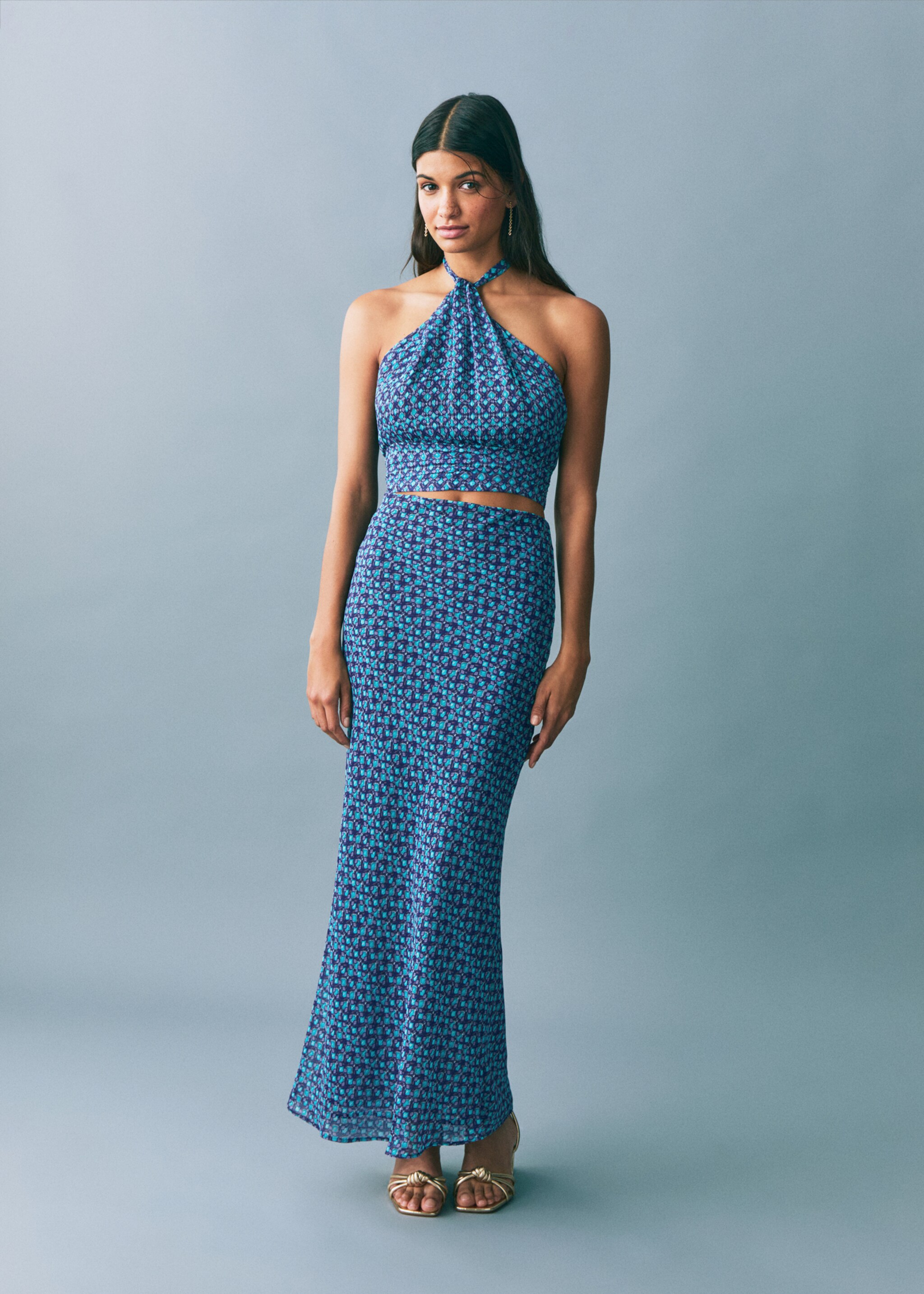 Printed midi skirt - General plane